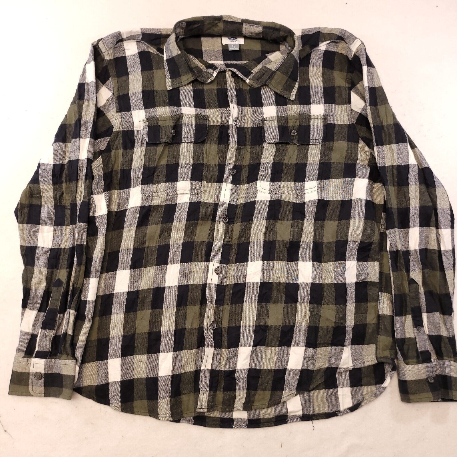 Old Navy Old Navy GIngham Flannel Shirt Mens Size XL Green Black Size US XL / EU 56 / 4 - 2 Thumbnail