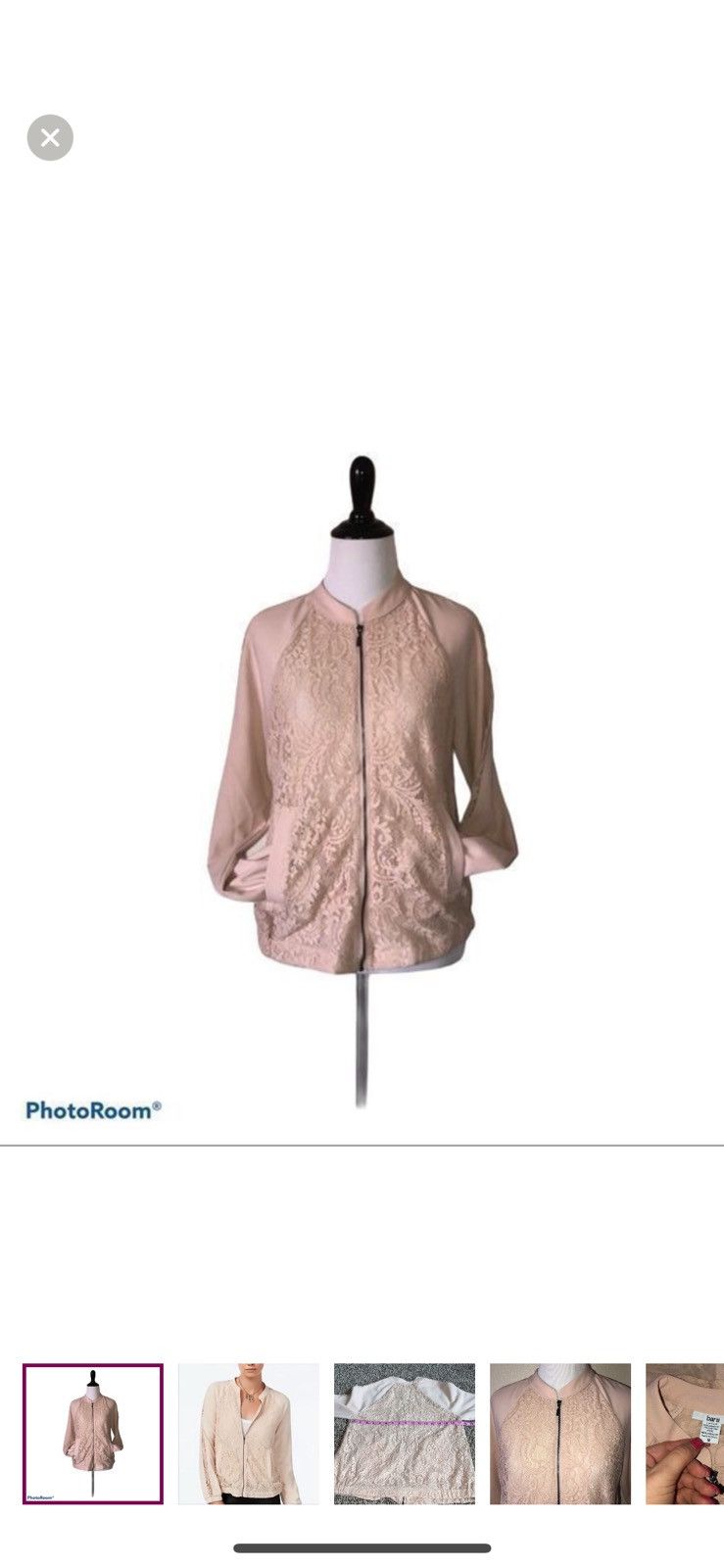 Bar III Bar III medium pink lace bomber jacket Size M / US 6-8 / IT 42-44 - 1 Thumbnail