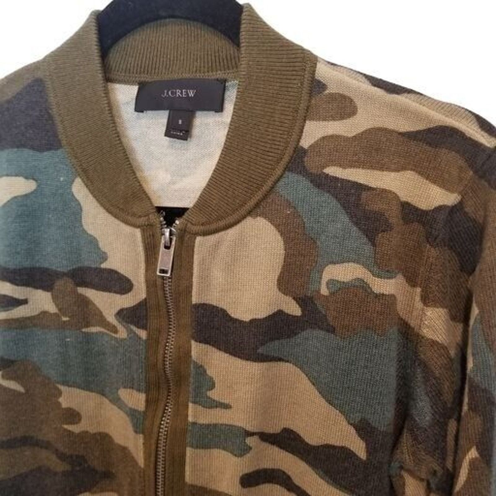 J.Crew J. Crew Womens Wool Camo Bomber Jacket Full Zip Size S Camo Size S / US 4 / IT 40 - 6 Thumbnail