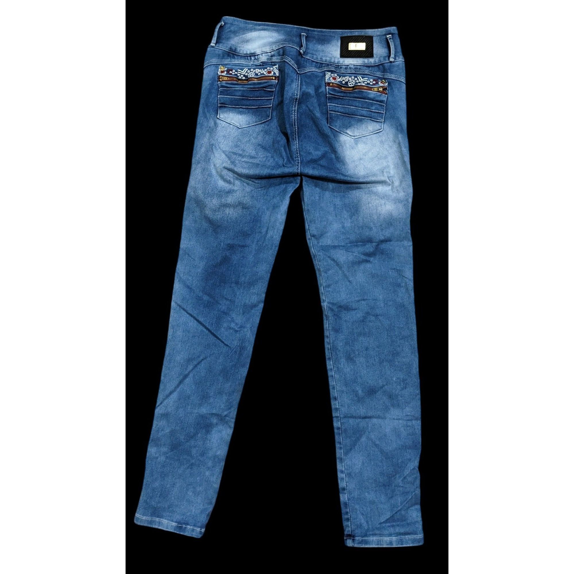 Other Distressed Embroidered Jeans by Bon Bonup Size 32" / US 10 / IT 46 - 2 Thumbnail