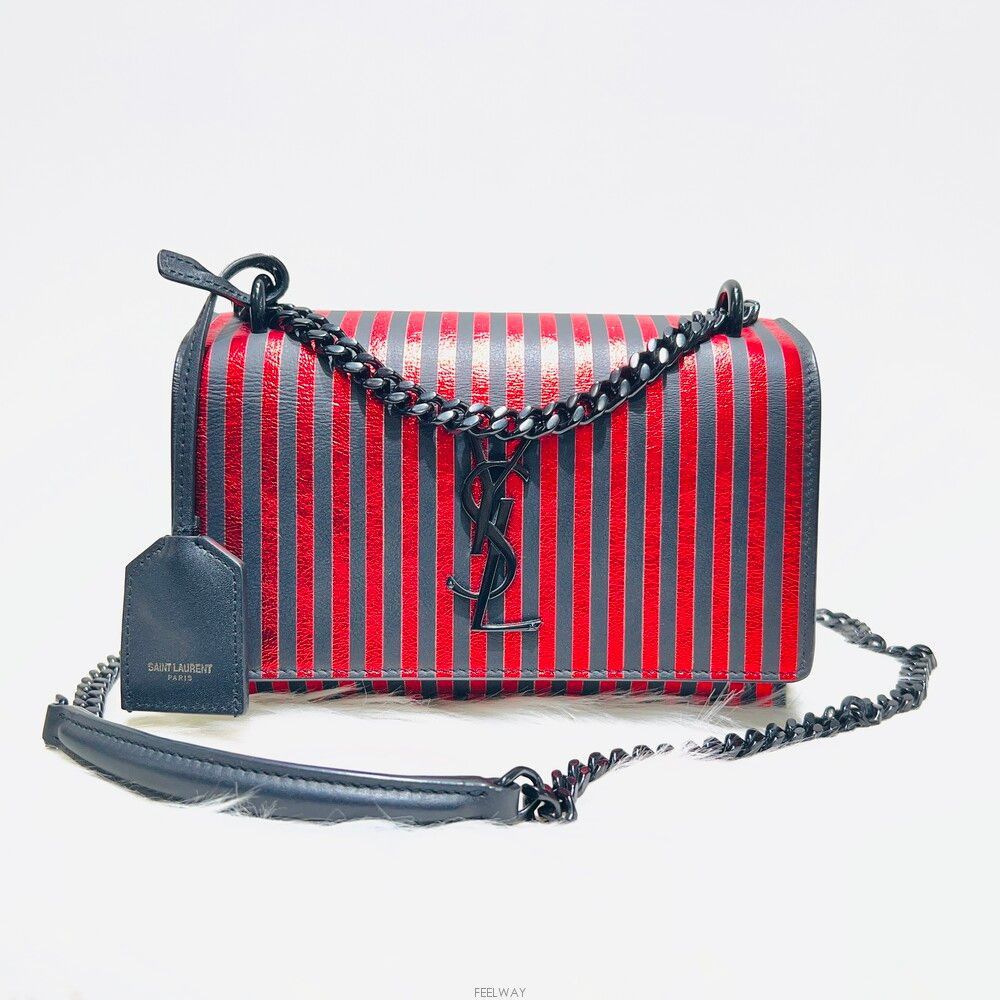 Yves Saint Laurent Sunset Monogram Stripe Metallic Canvas Small Crossbody Bag Size ONE SIZE - 1 Thumbnail