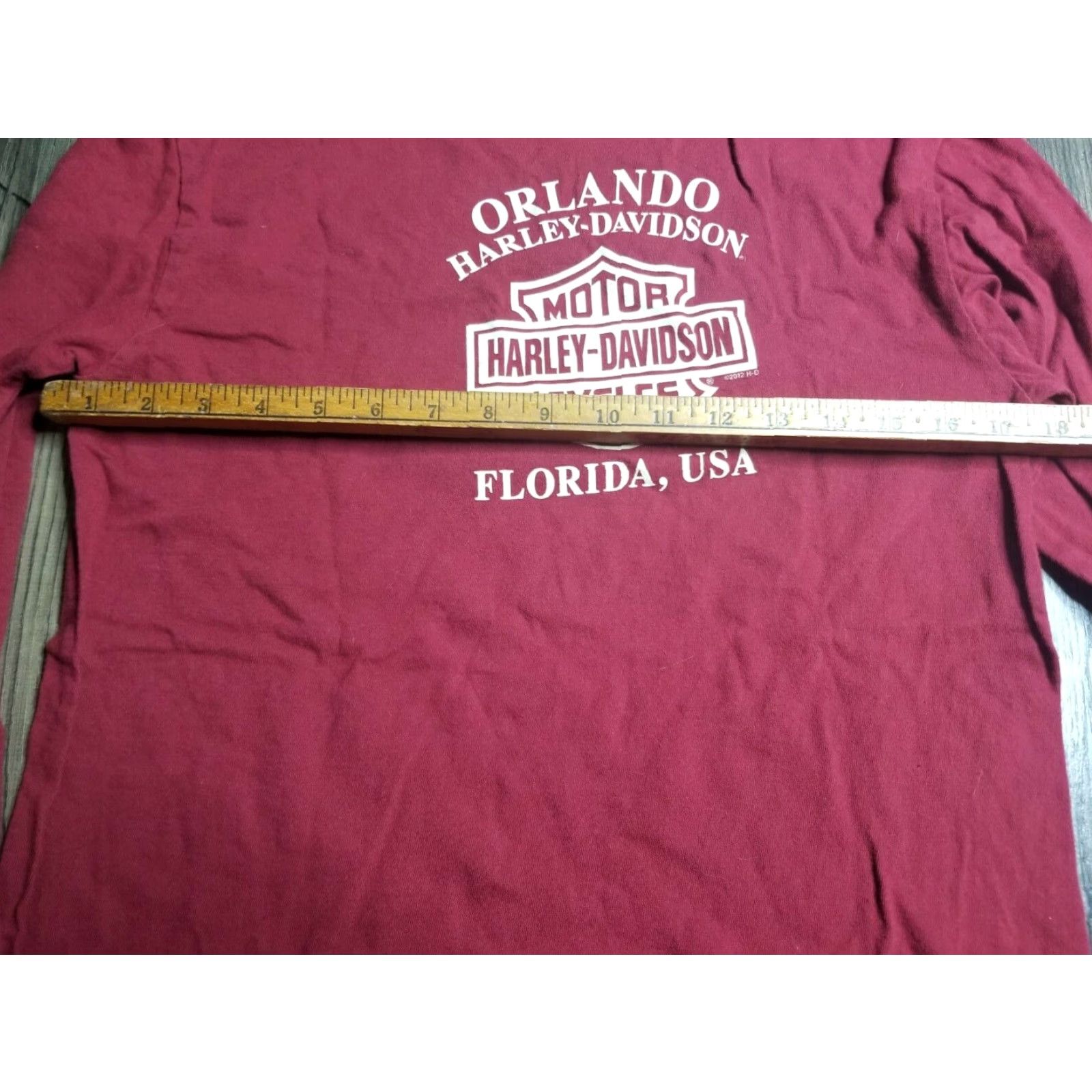 Harley Davidson Harley-Davidson Womens Long Sleeve T Shirt Red Medium Basic Motorcycle Size L / US 10 / IT 46 - 4 Thumbnail