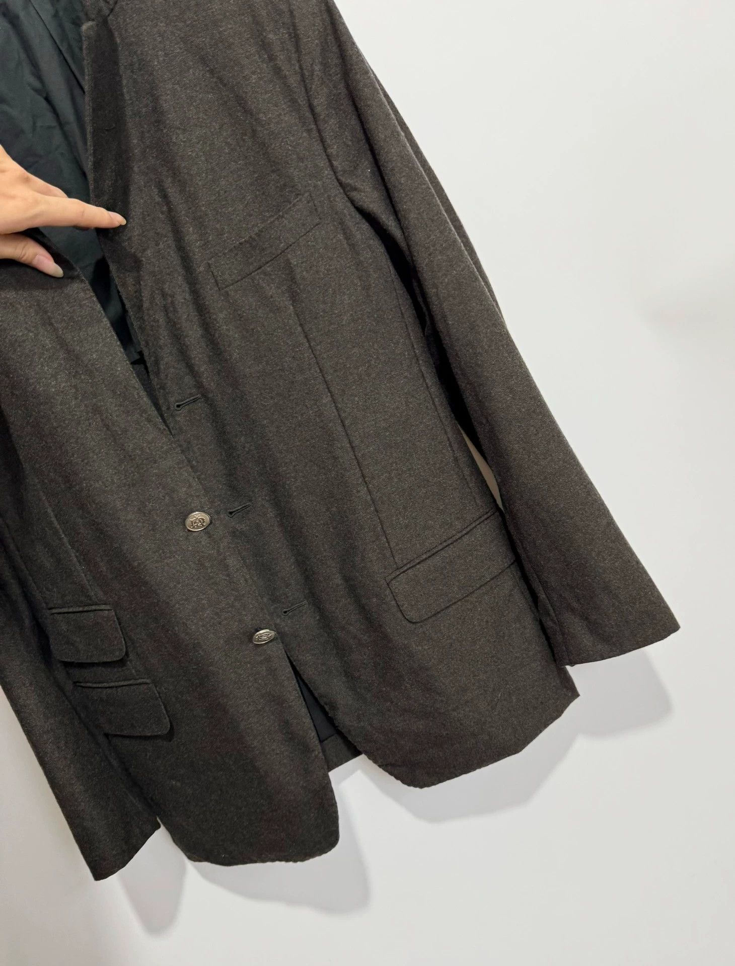 Alfred Dunhill Dunhill Dark Green Flannel Wool Blazer 52 Size 52S - 4 Thumbnail