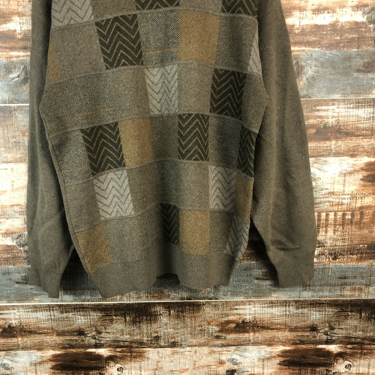 Homespun Knitwear × Japanese Brand DL Jack Bround checkered vintage sweatshirt Knitwear #C681 Size US M / EU 48-50 / 2 - 3 Thumbnail