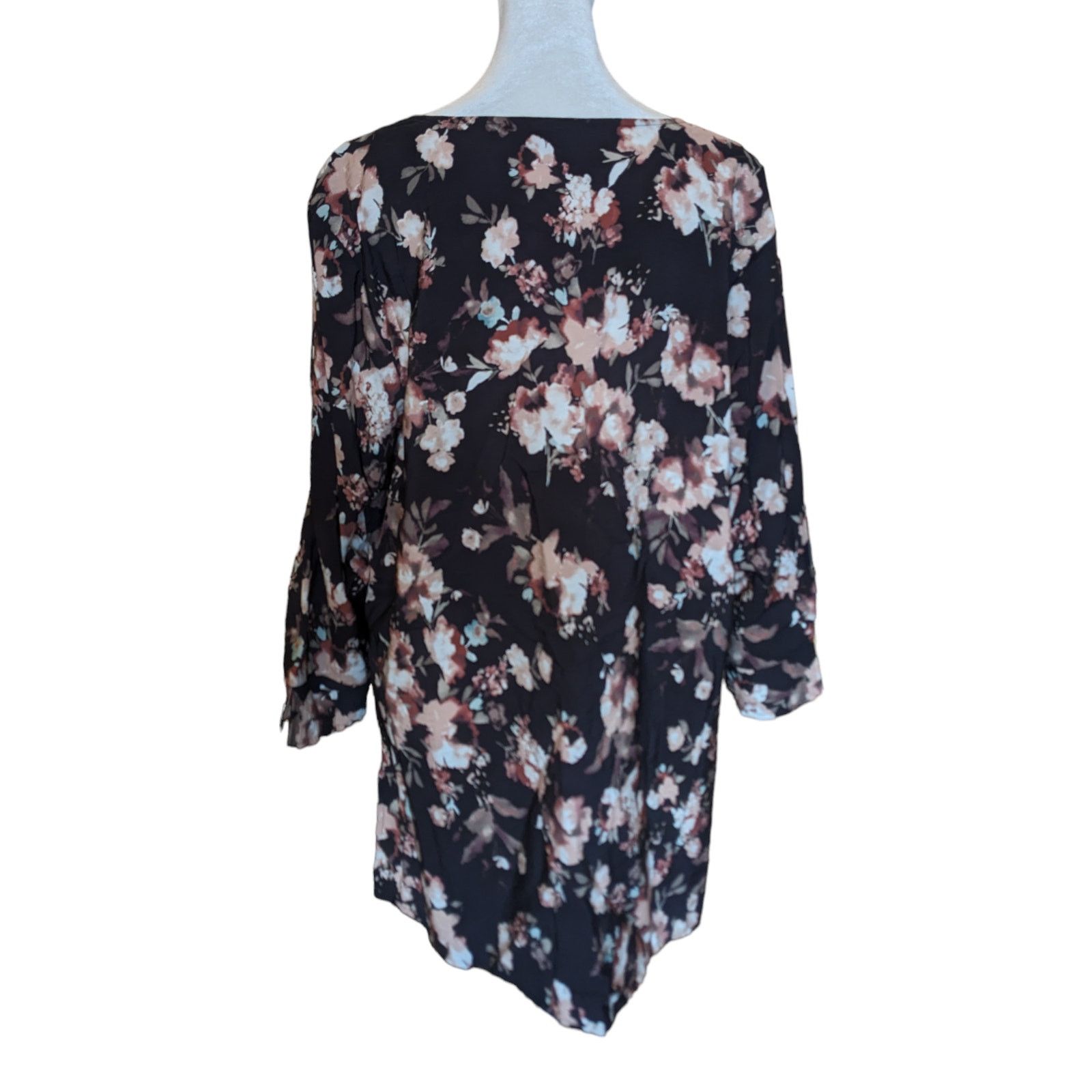 J. Jill J. Jill Floral Watercolor Blush Pink Brown Tunic Top Large Size L / US 10 / IT 46 - 4 Thumbnail