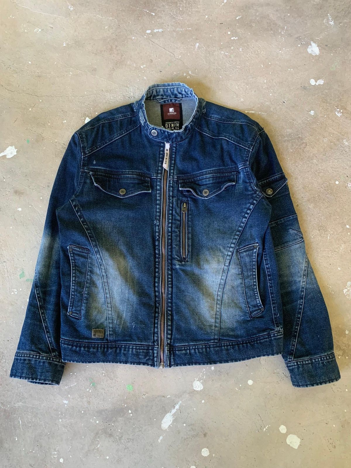 Japanese Brand I’Z Frontier 7570 Distressed Denim Rider Jacket Size US M / EU 48-50 / 2 - 1 Thumbnail