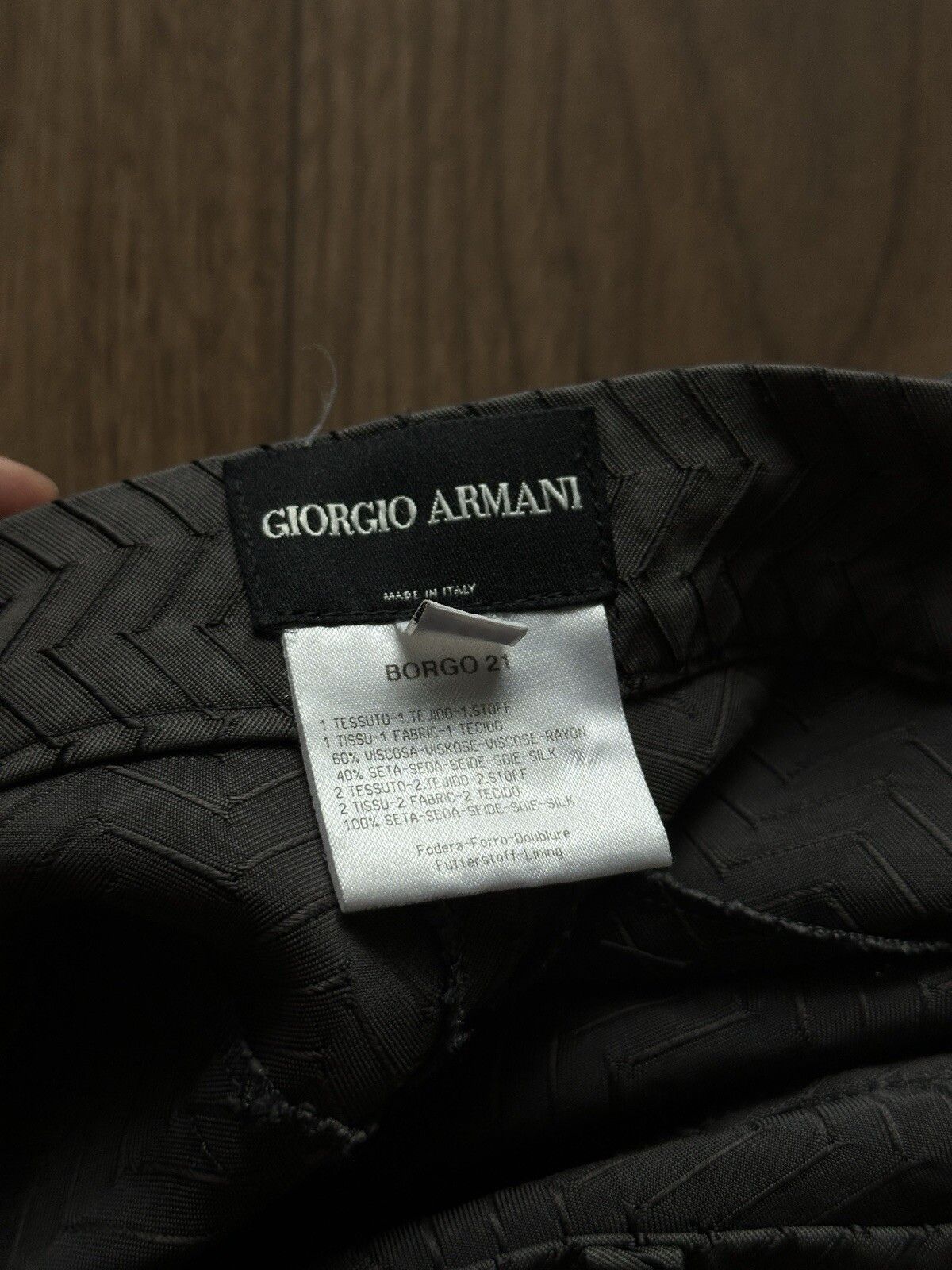 Giorgio Armani Giorgio Armani Womens High Waist Texture Pants Silk Size 27" / US 4 / IT 40 - 13 Thumbnail