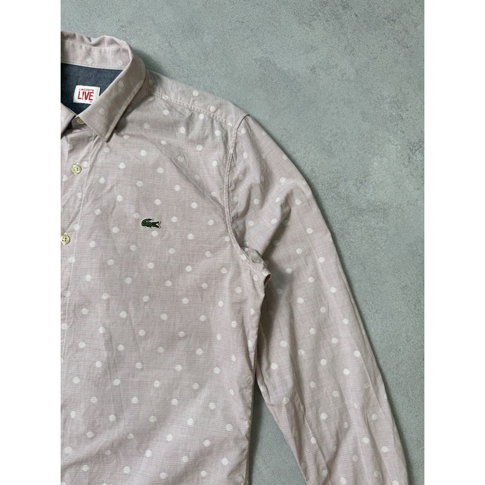 Lacoste Lacoste Live Men Button Up Shirt Size 41 Pink Dot Men Size US M / EU 48-50 / 2 - 4 Thumbnail