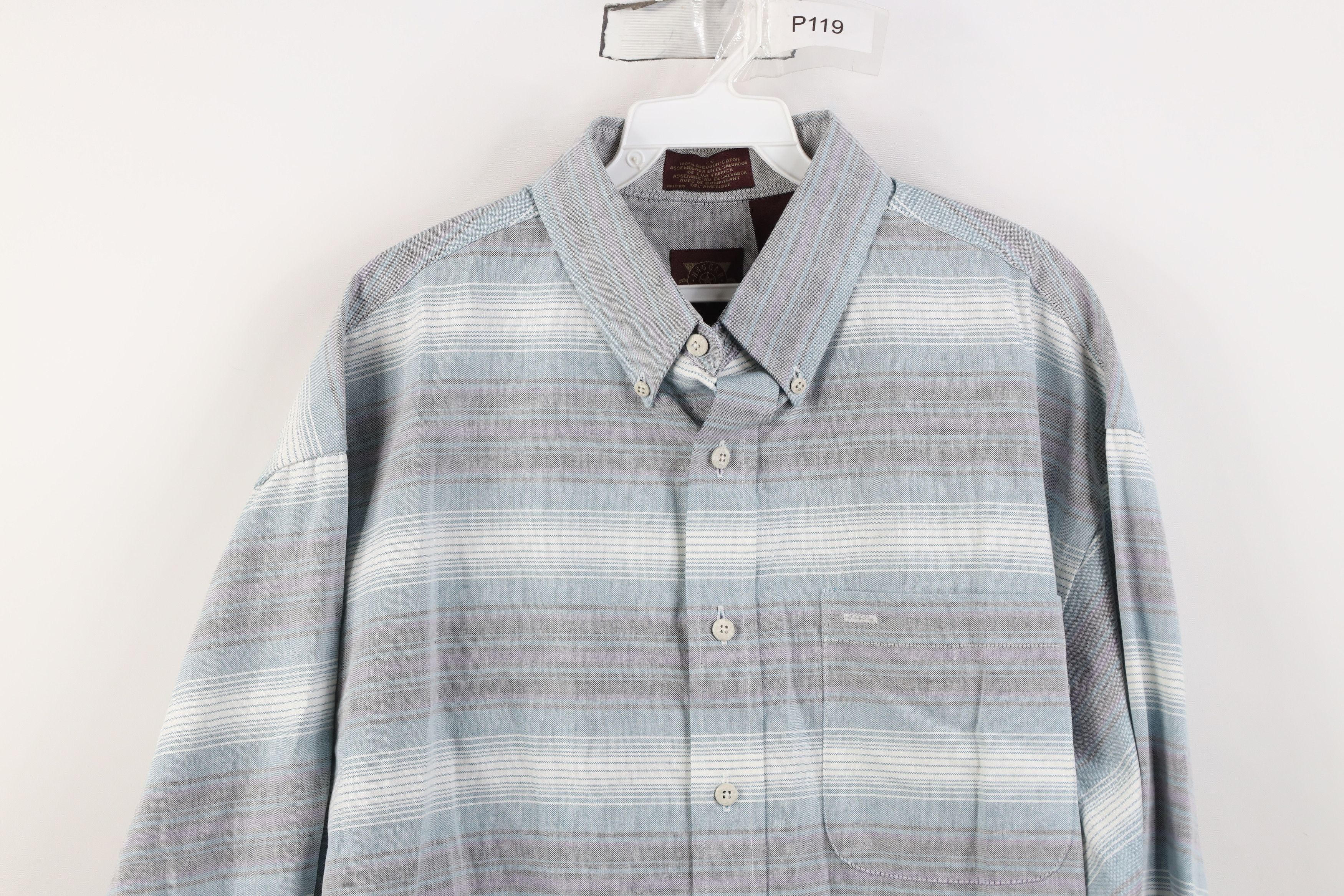 Vintage Vintage 90s Streetwear Heavy Cotton Oxford Button Down Shirt Size US L / EU 52-54 / 3 - 2 Thumbnail