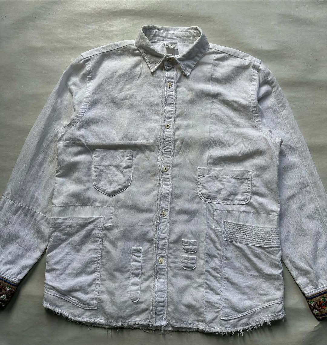 go slow caravan G0 SL0W CARAVAN Crazy Linen Denim Native Wide Shirt Size US L / EU 52-54 / 3 - 2 Thumbnail