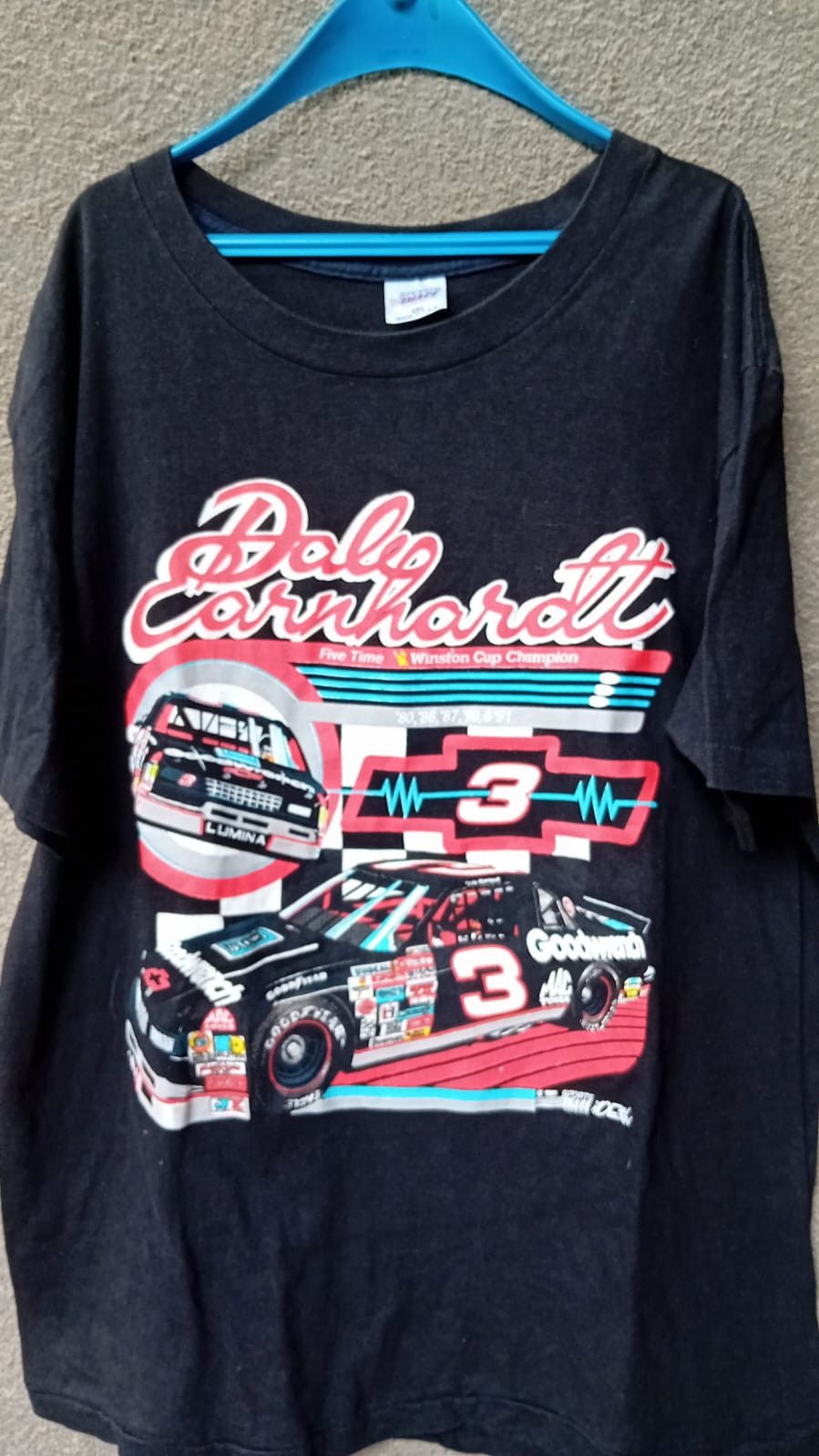 Dale Earnhardt 4 Time Winston Cup Champion Vtg 1991 tee XL