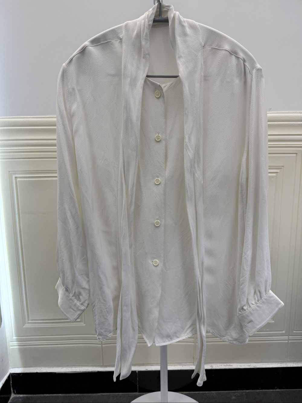Celine Celine White Viscose Button Up Shirt Size 34 Size XS / US 0-2 / IT 36-38 - 1 Thumbnail