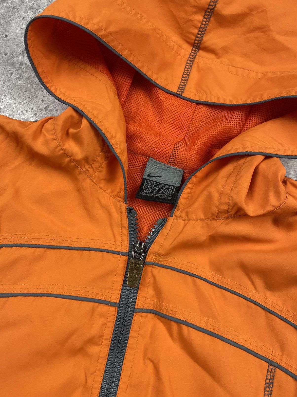 Nike × Vintage Crazy Vintage 90s Nike Windbreaker Rain Zip Up Jacket Orange Size US M / EU 48-50 / 2 - 4 Thumbnail