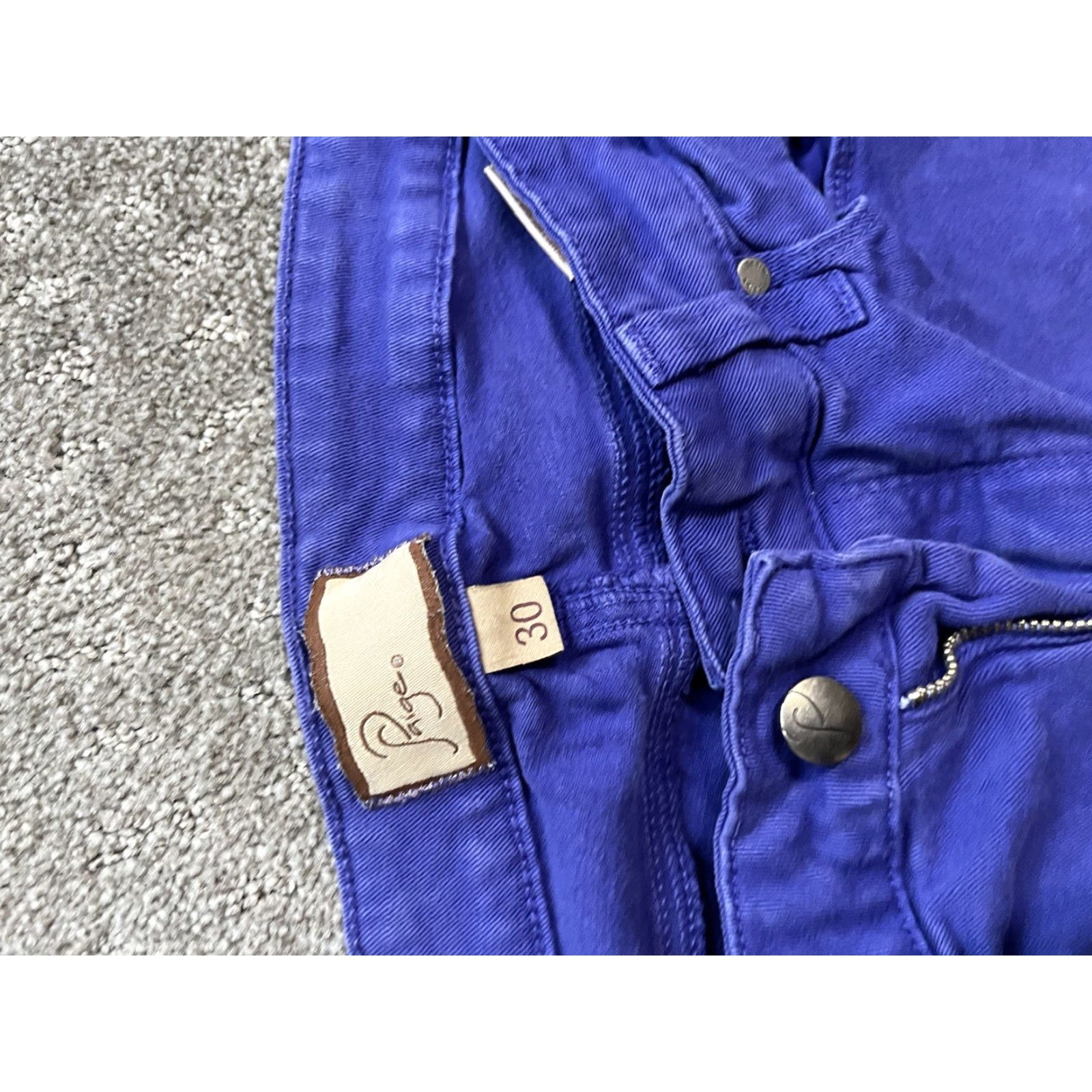 Paige Paige Roxie Capri Jeans Women 30 Regular Royal Blue Stretch Denim Size 30" / US 8 / IT 44 - 5 Thumbnail