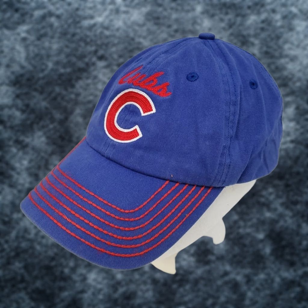 47 VINTAGE Chicago Cubs Baseball Cap MLB '47 Nineteen47 Blue Strapback Cotton Trucker Hat Size ONE SIZE - 1 Thumbnail