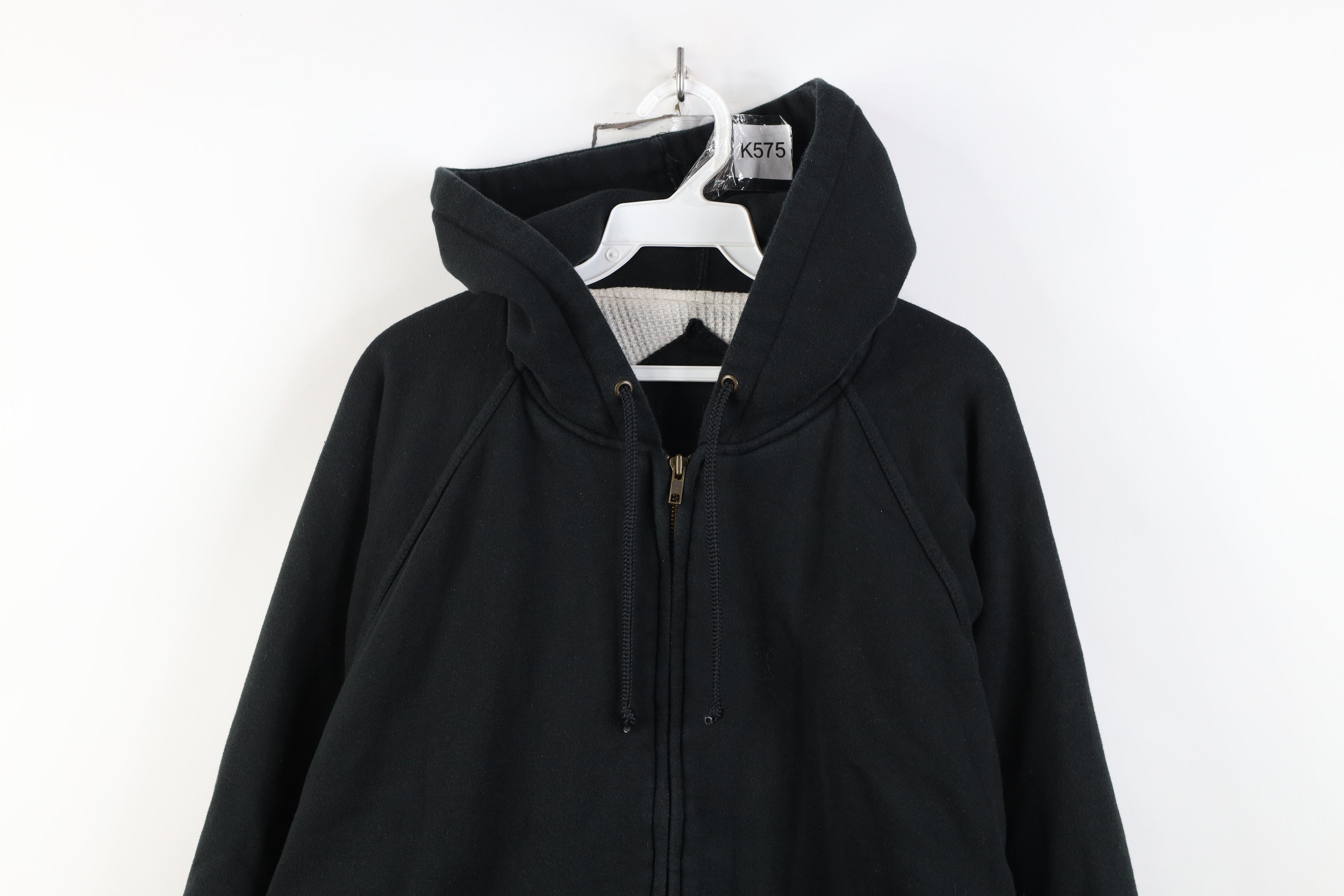 Vintage Vintage 90s Streetwear Thermal Waffle Lined Hoodie Black Size US XXL / EU 58 / 5 - 2 Thumbnail