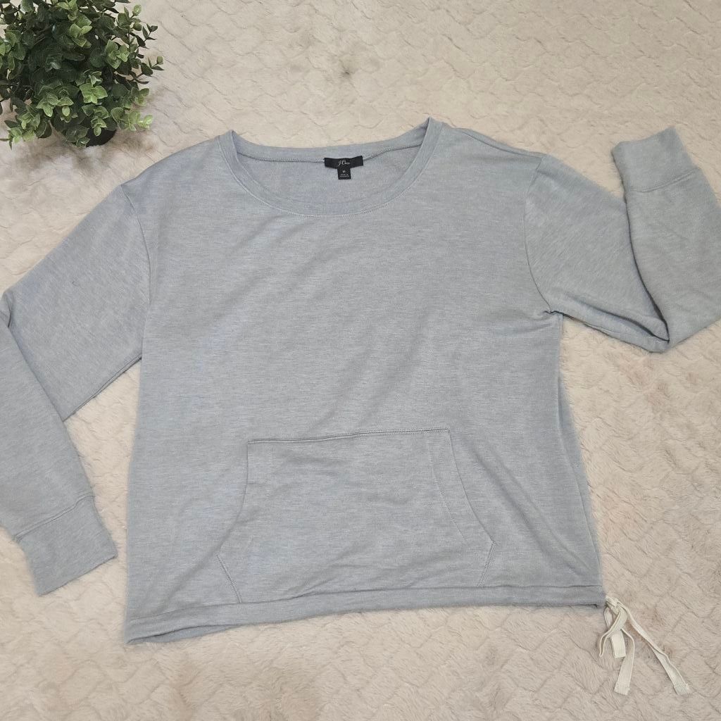 J.Crew J. Crew Gray Cloud Crewneck Pocket Sweatshirt, Size Medium Size L / US 10 / IT 46 - 1 Thumbnail