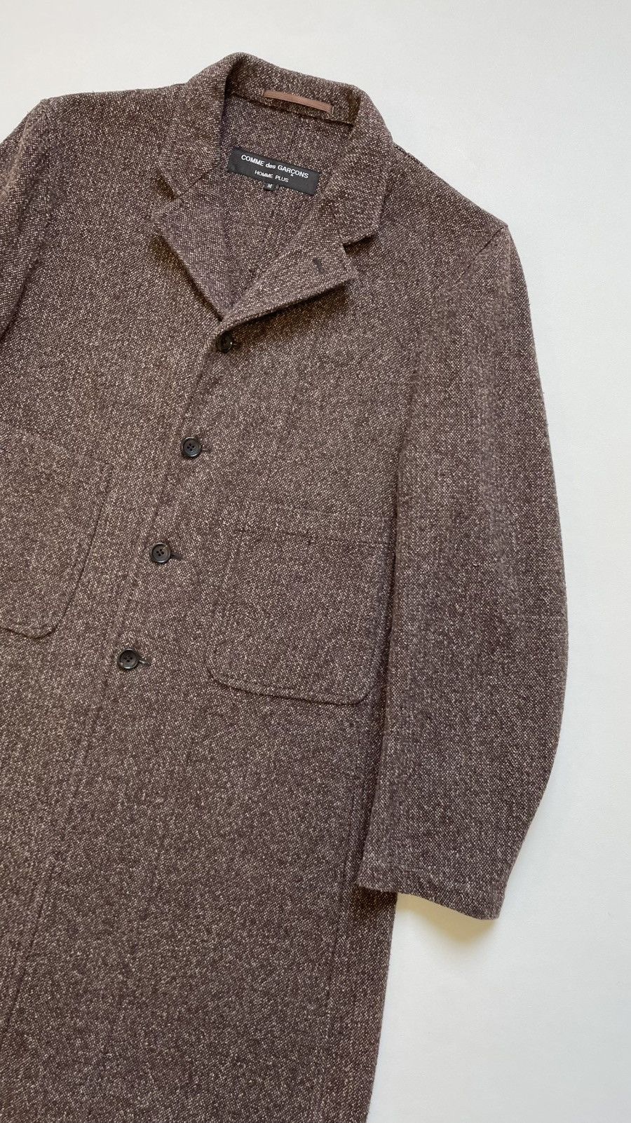 Comme des Garcons Homme Plus S/S 1995 Brown Weave Cotton Overcoat Size US M / EU 48-50 / 2 - 5 Thumbnail