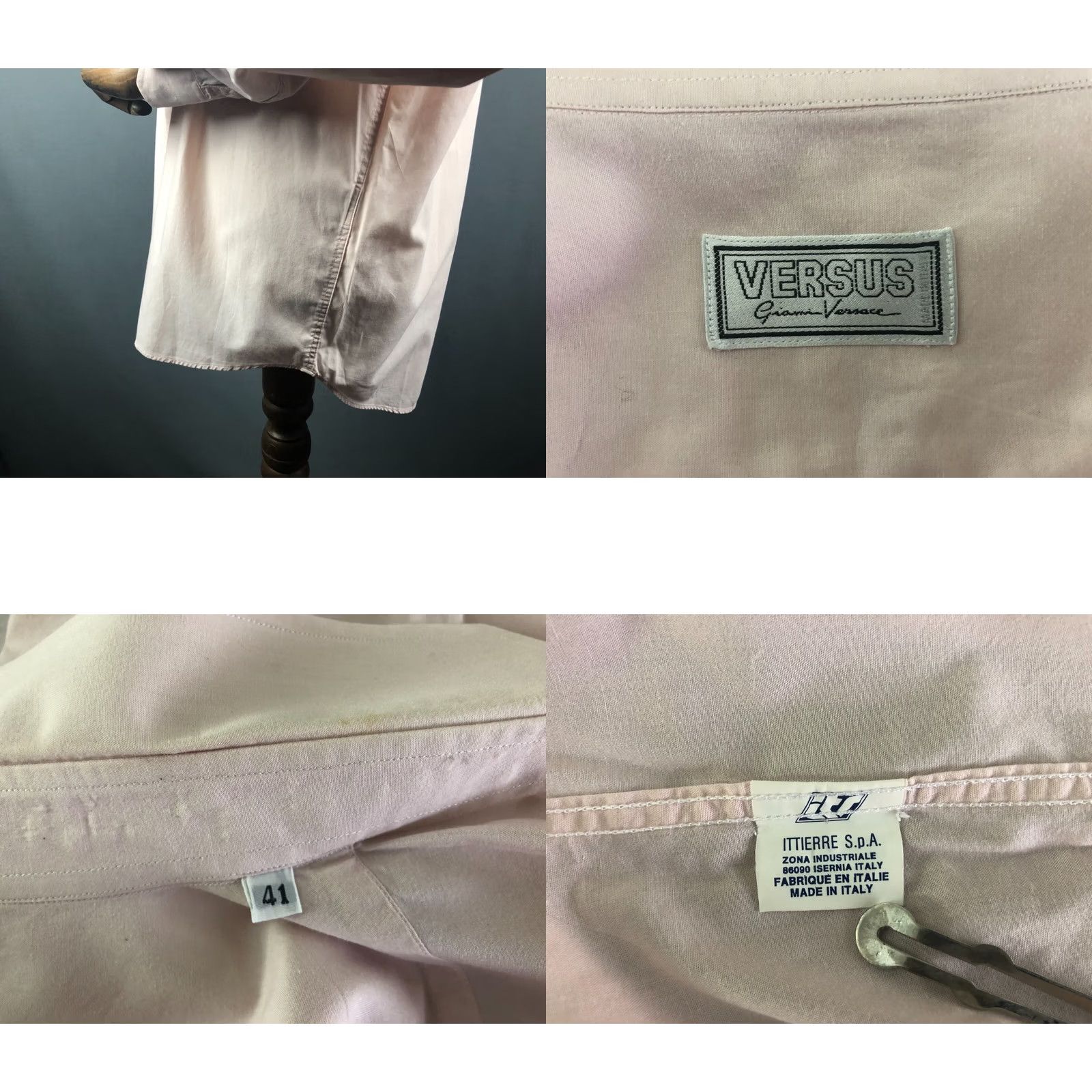 Versace Gianni Versace Shirt Pink Cotton Men Size 41 Size US L / EU 52-54 / 3 - 8 Thumbnail