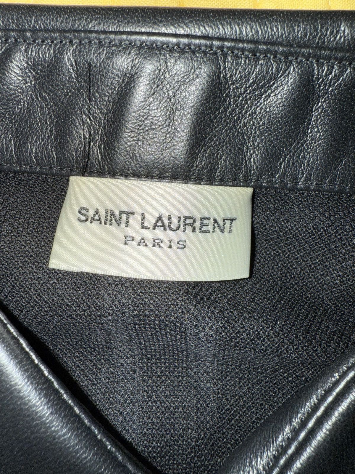 Yves Saint Laurent Yves Saint Laurent Black Polo w/ Leather Collar, mens large Size US L / EU 52-54 / 3 - 10 Thumbnail