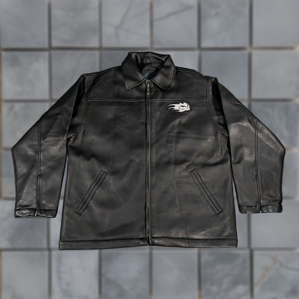 No Fear VINTAGE No Fear Faux Leather Jacket Men’s S Black 90s Patch Zip Logo Size US S / EU 44-46 / 1 - 1 Thumbnail