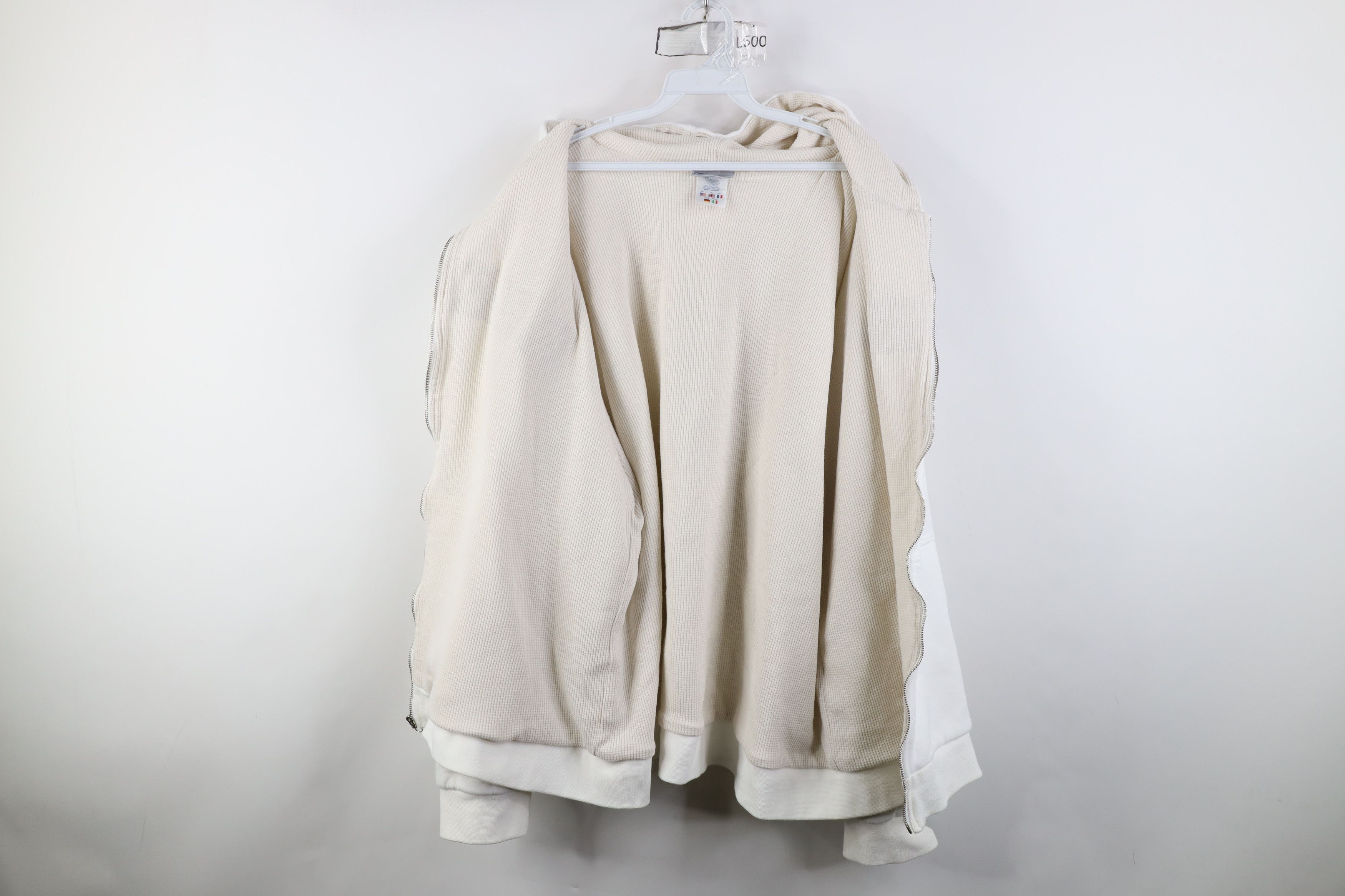 Reebok Vintage Reebok Thermal Waffle Knit Lined Zip Hoodie White Size US XXL / EU 58 / 5 - 11 Thumbnail