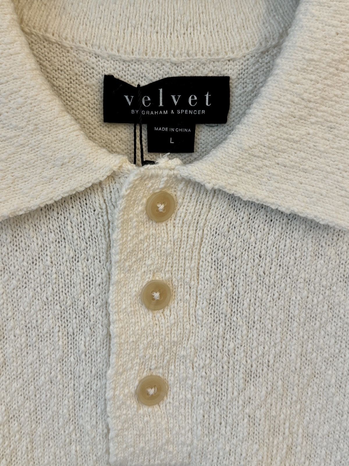 Velvet Velvet, SZ L Ecru Tiberius Knit Polo NWT Never Worn Size US L / EU 52-54 / 3 - 2 Thumbnail