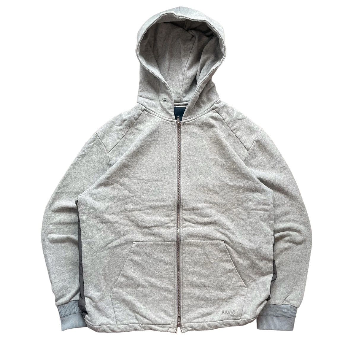 Designer × Juun.J JUUN.J COTTON AND NILON 2 SIDE HOODIE Size US XL / EU 56 / 4 - 4 Thumbnail
