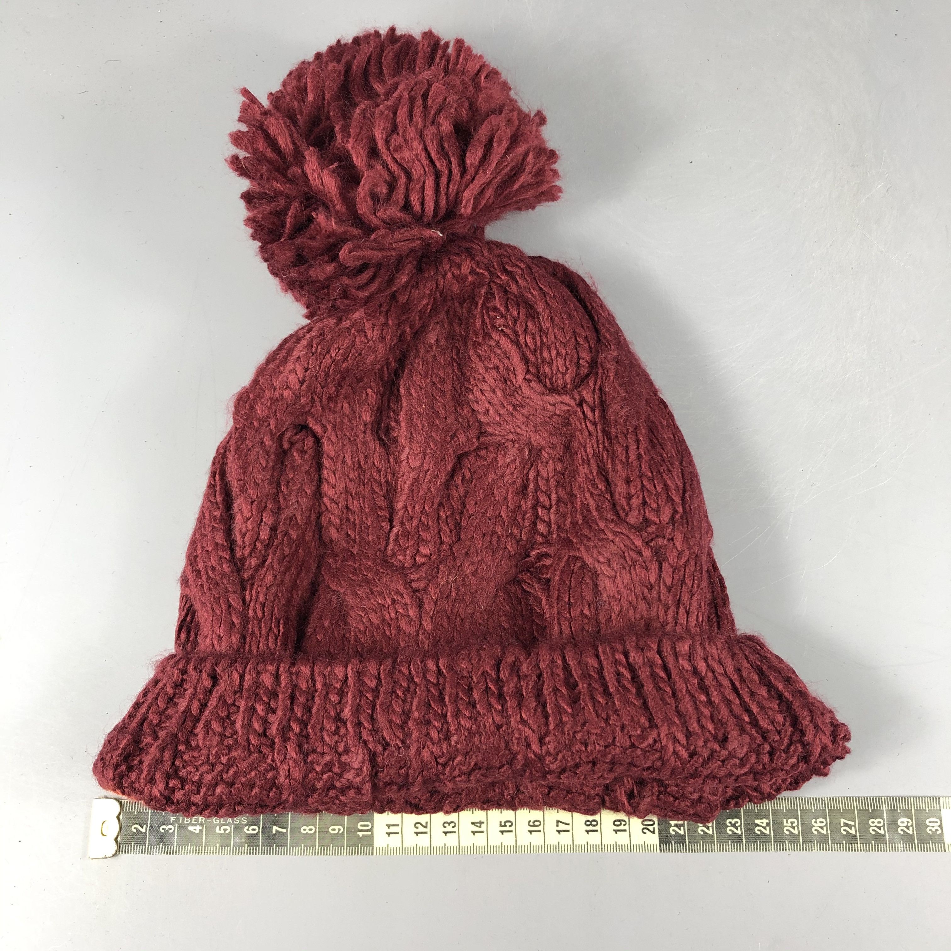 Japanese Brand × Vintage Ichiyon Plus Aran Isle PomPom Beanie Hat Snow Cap -D1090 Size ONE SIZE - 3 Thumbnail