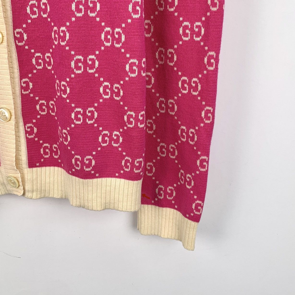 Gucci Gucci Pink Logo Jacquard All Over Print Cardigan Jacket Size L / US 10 / IT 46 - 4 Thumbnail