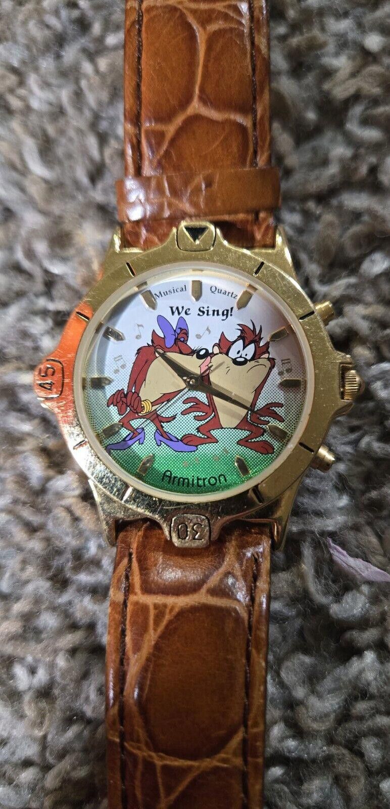 Designer Vtg Taz "We Sing" Musical Quartz Watch 1995 Warner Brothers Size ONE SIZE - 2 Thumbnail
