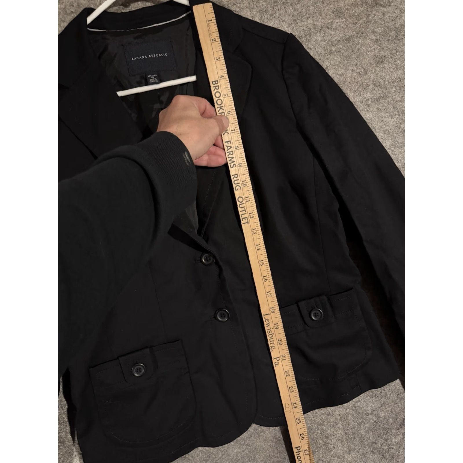 Banana Republic Banana Republic Blazer Womens 14 Regular Black Solid Notch Lapel 2-Button Stretch Office Business Preppy 2008s Womens Size XL / US 12-14 / IT 48-50 - 3 Thumbnail