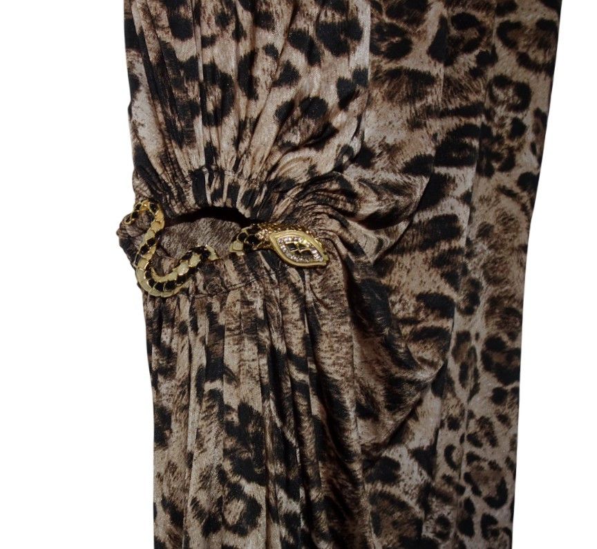 Roberto Cavalli Roberto Cavalli Leopard Print Snake Brooch Dress Size S / US 4 / IT 40 - 2 Thumbnail