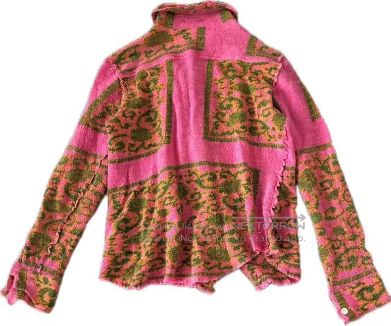Comme des Garcons Comme des Garcons size F Velvet Bow Green and Pink Wool To Size XS / US 0-2 / IT 36-38 - 2 Thumbnail