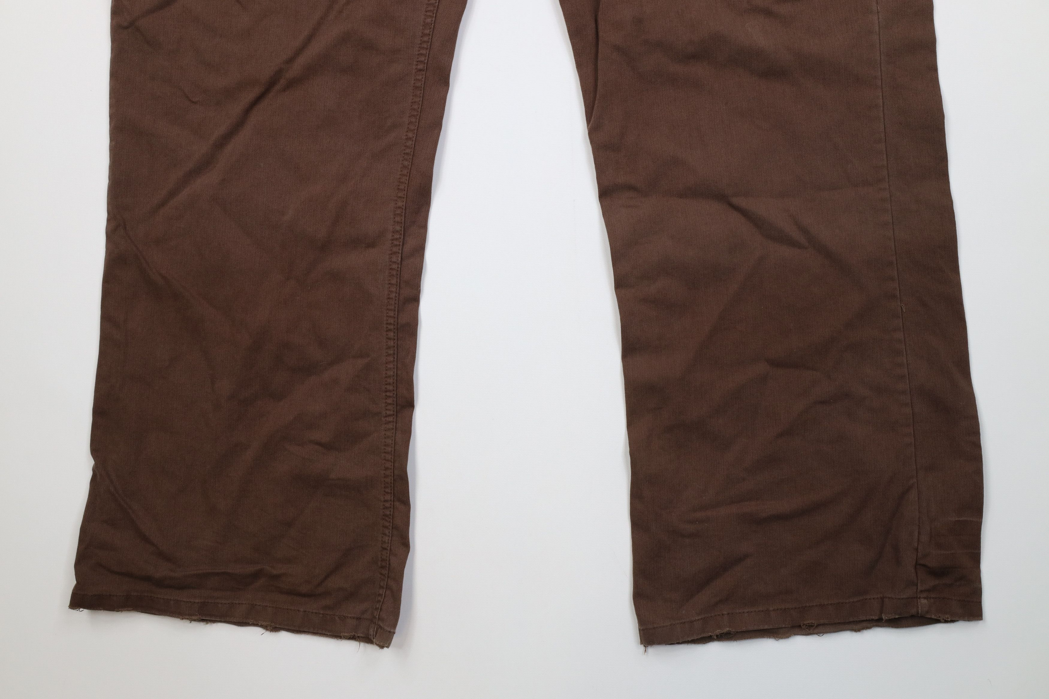 Vintage Vintage 90s Y2K Streetwear Baggy Wide Leg Twill Pants Brown Size US 42 / EU 58 - 4 Thumbnail