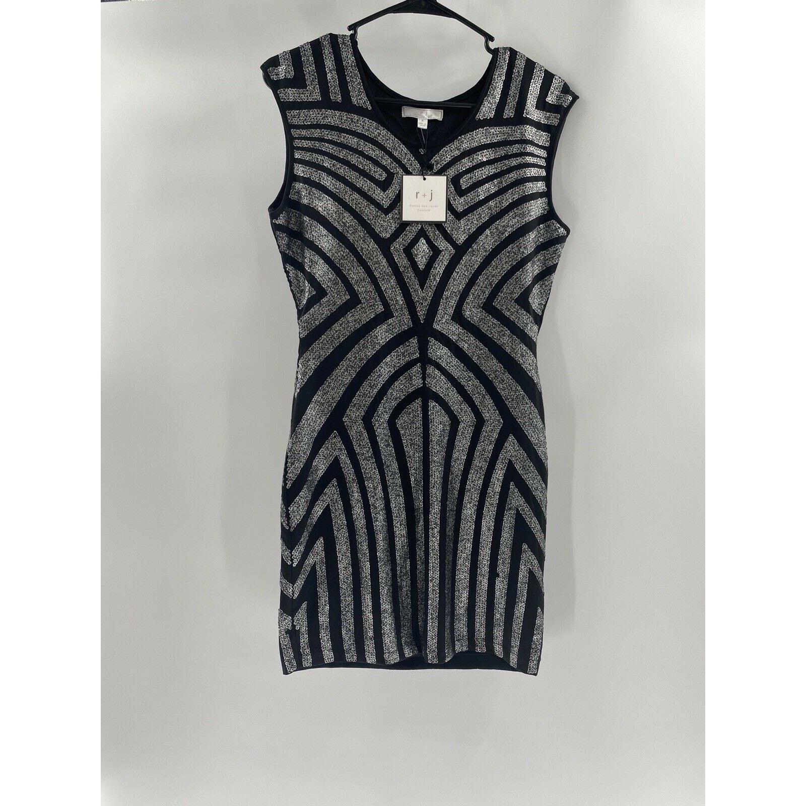 After Six Romeo and Juliet Couture Black Sequin Stretch Dress M Size M / US 6-8 / IT 42-44 - 2 Thumbnail