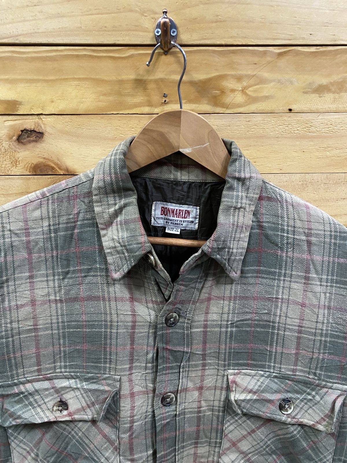 Vintage Vintage Bonmarlen flannel button up jacket Size US XL / EU 56 / 4 - 2 Thumbnail