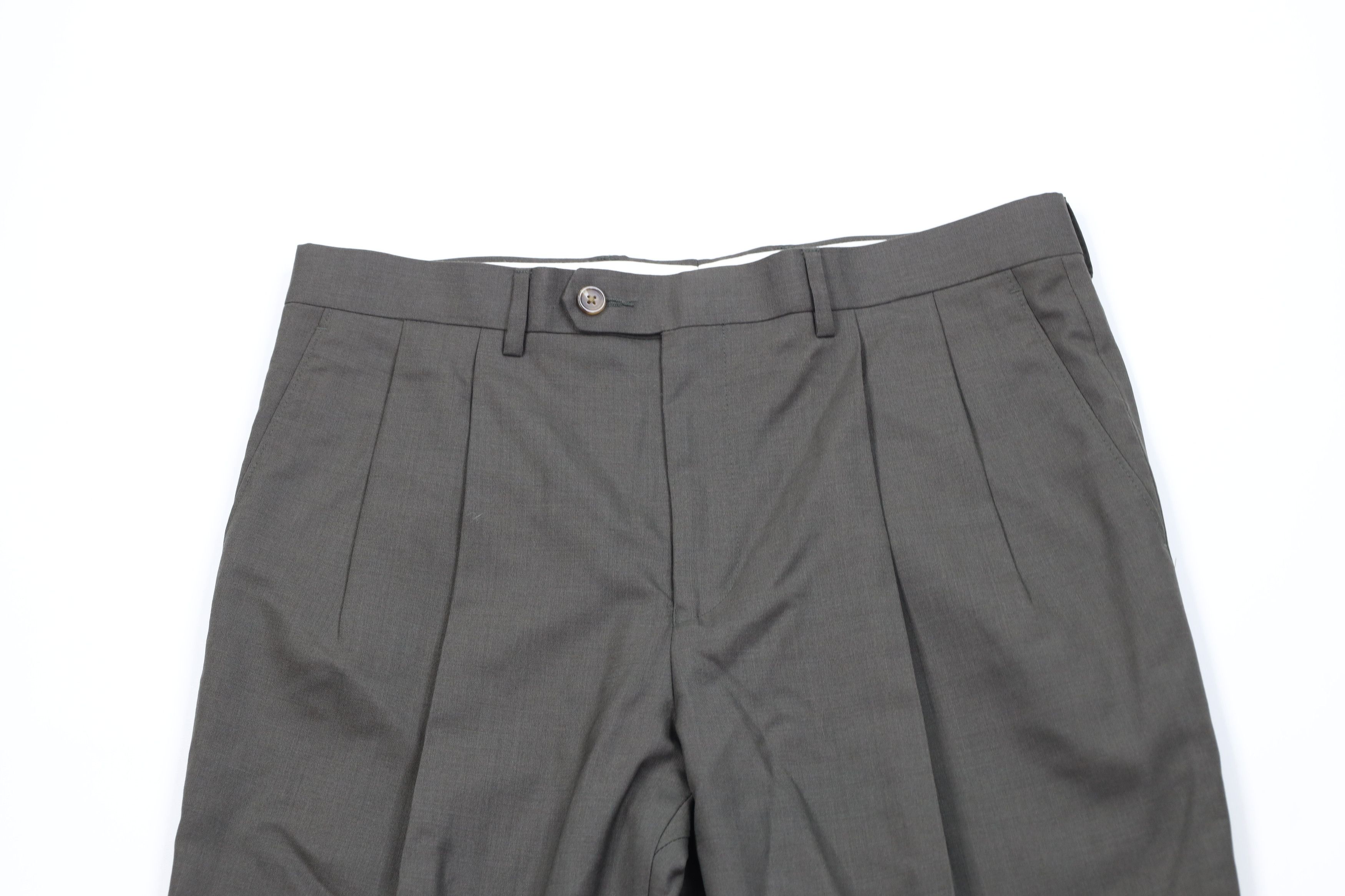 Ralph Lauren Vintage 90s Ralph Lauren Cuffed Wool Wide Leg Chino Pants Size US 34 / EU 50 - 2 Thumbnail