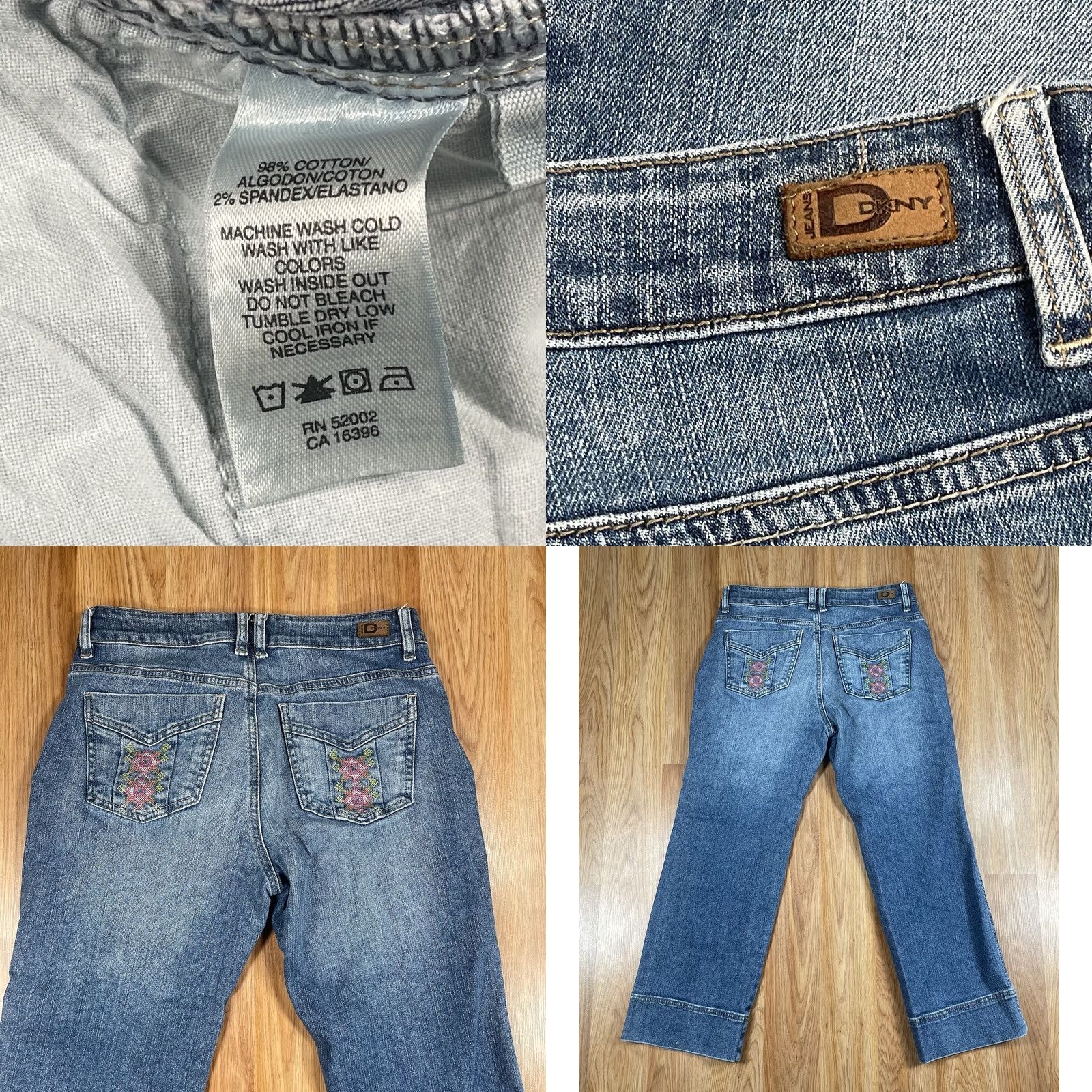 DKNY DKNY Jeans Capri Womens Size 6 Regular Mid Rise Stretch Denim Pants Capri Blue 24in Inseam Womens Jeans Size 28" / US 6 / IT 42 - 9 Thumbnail