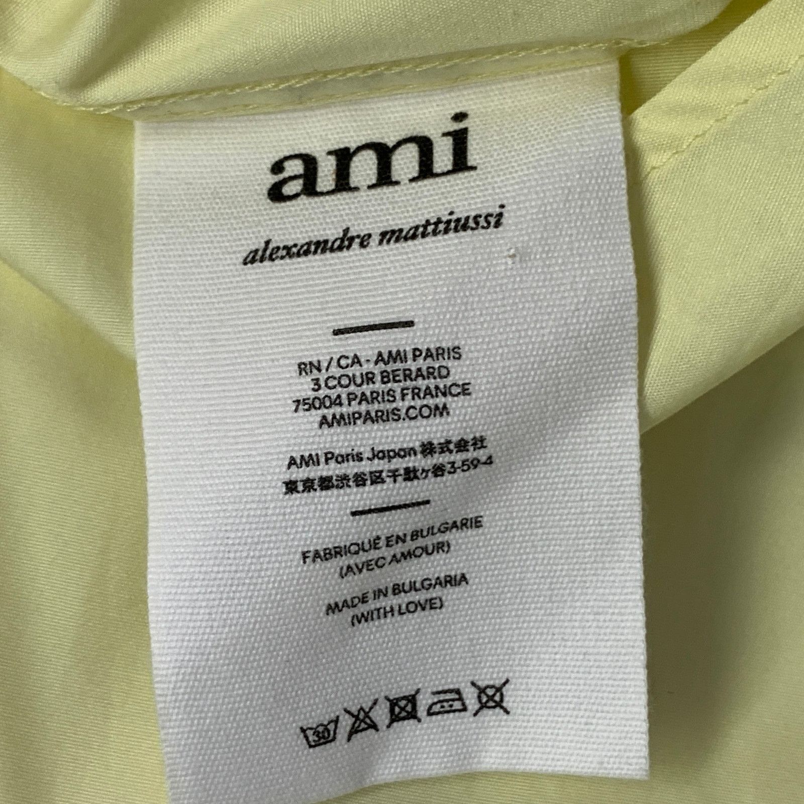 AMI Size XS Butter Yellow Cotton Oversized Long Sleeve Shirt Size US XS / EU 42 / 0 - 6 Thumbnail