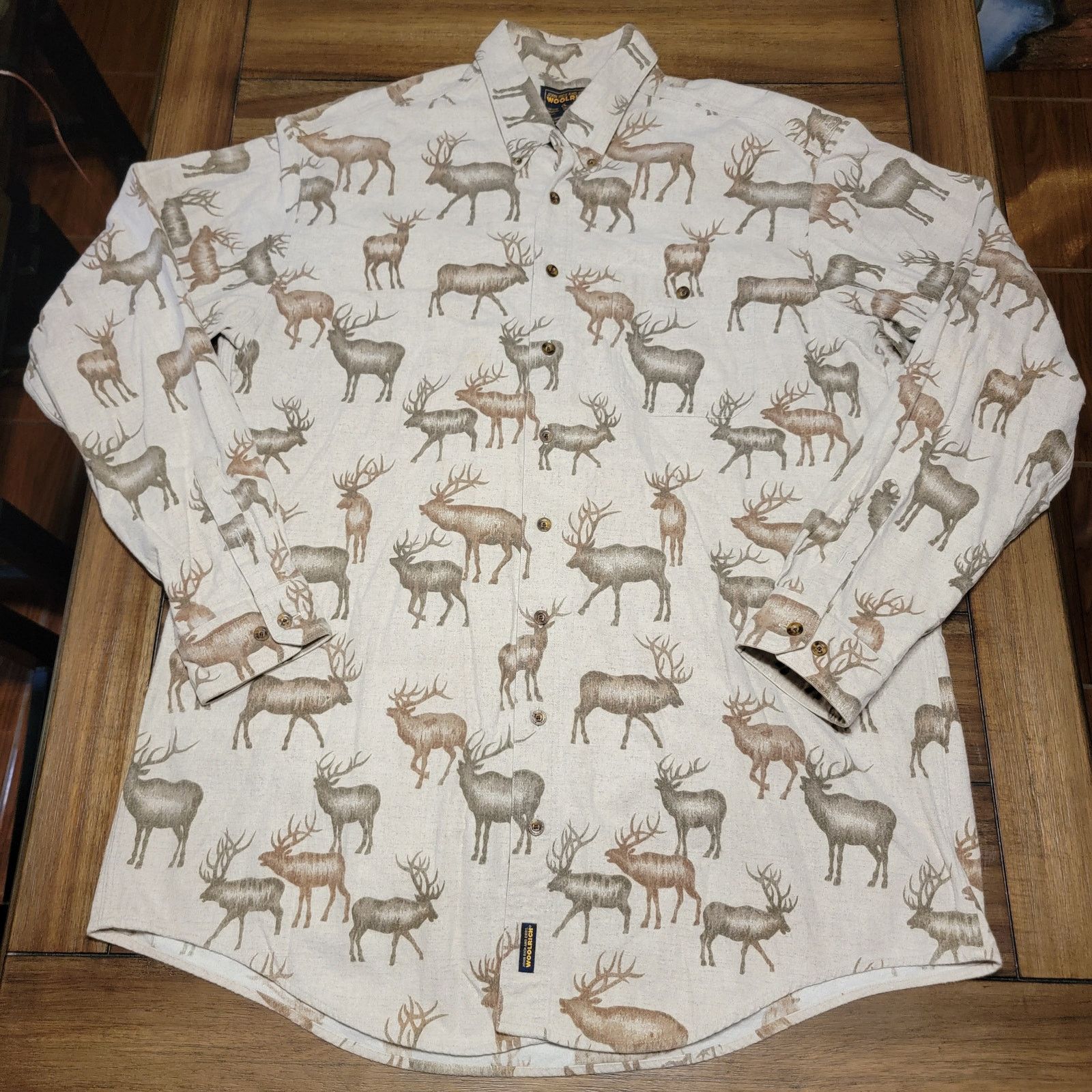 Woolrich Woolen Mills John Rich Bros. Woolrich LS Flannel Moose Print - 2XL Tall Size US XXL / EU 58 / 5 - 1 Thumbnail
