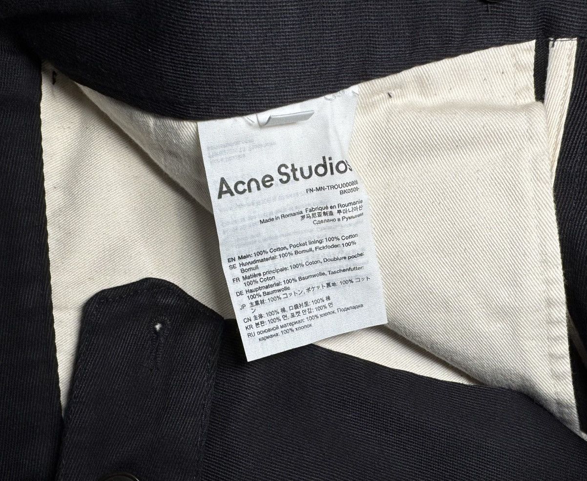 Acne Studios Acne Studios Black Regular Fit Trousers Size US 31 - 6 Thumbnail