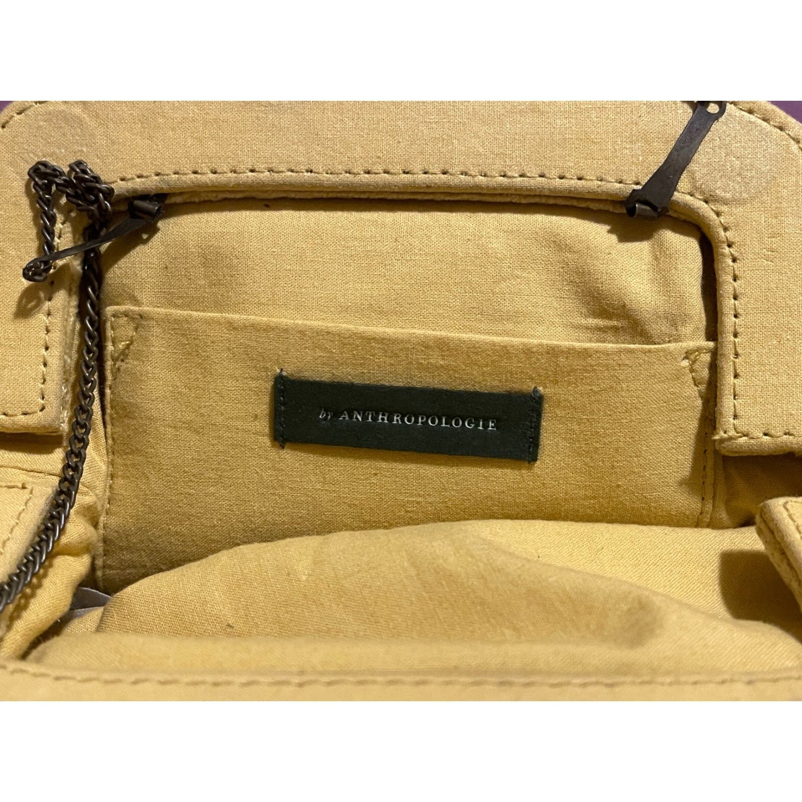 Anthropologie Anthropologie MOLLIE yellow velvet Croco Clutch purse chain strap Size ONE SIZE - 3 Thumbnail