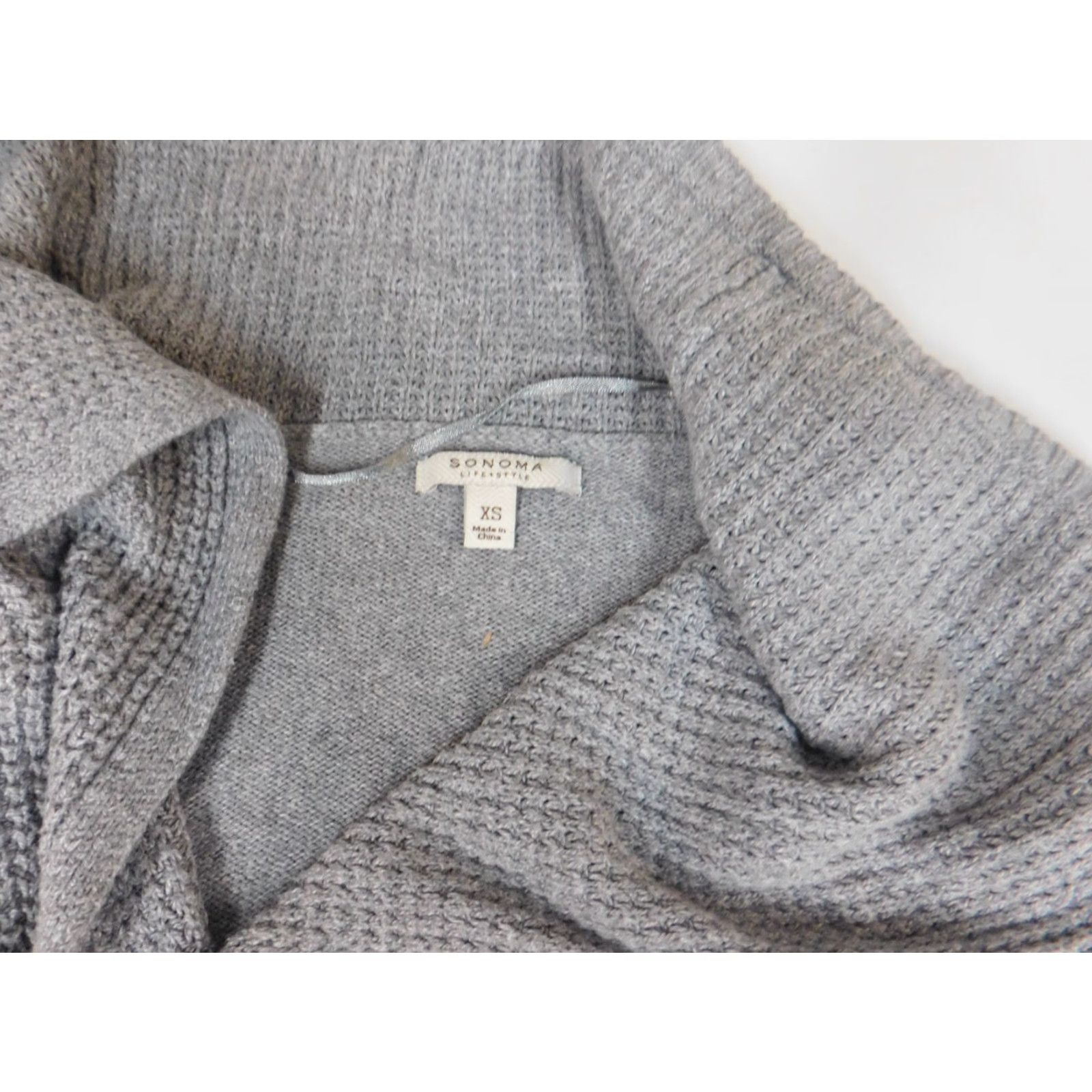 Vintage Sonoma Womens Sweater Gray Extra Small Knit Mock Neck Long Sleeve Cotton Pullover Embroidered All Seasons Stretch Classic Regular Size S Woman Vars. Size S / US 4 / IT 40 - 4 Thumbnail