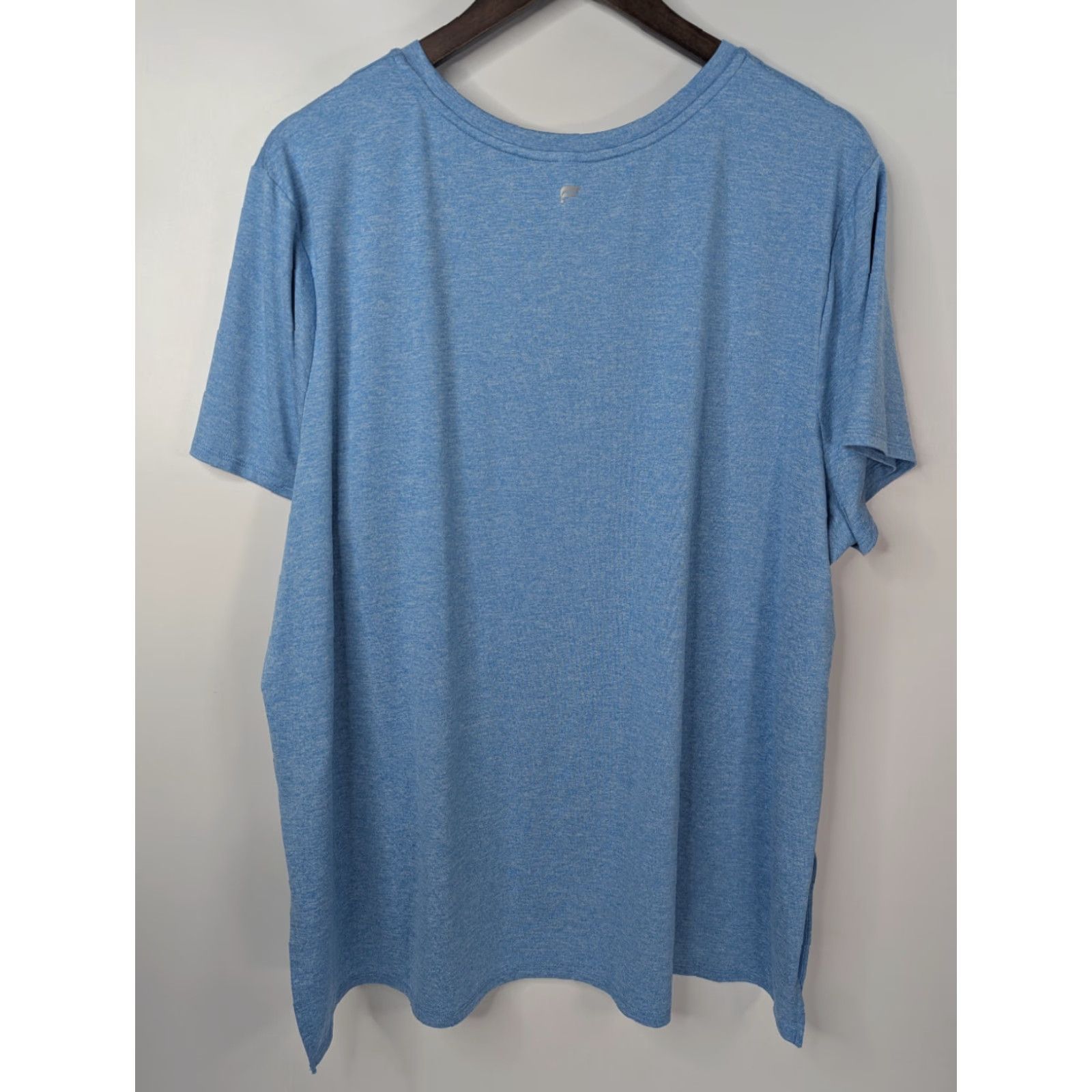 Fabletics Fabletics Shirt Womens 2XL Blue Blossom Heather SS Slit Pullover Dry-Flex Tunic Shirt Size XXL / US 16-18 / IT 52-54 - 2 Thumbnail