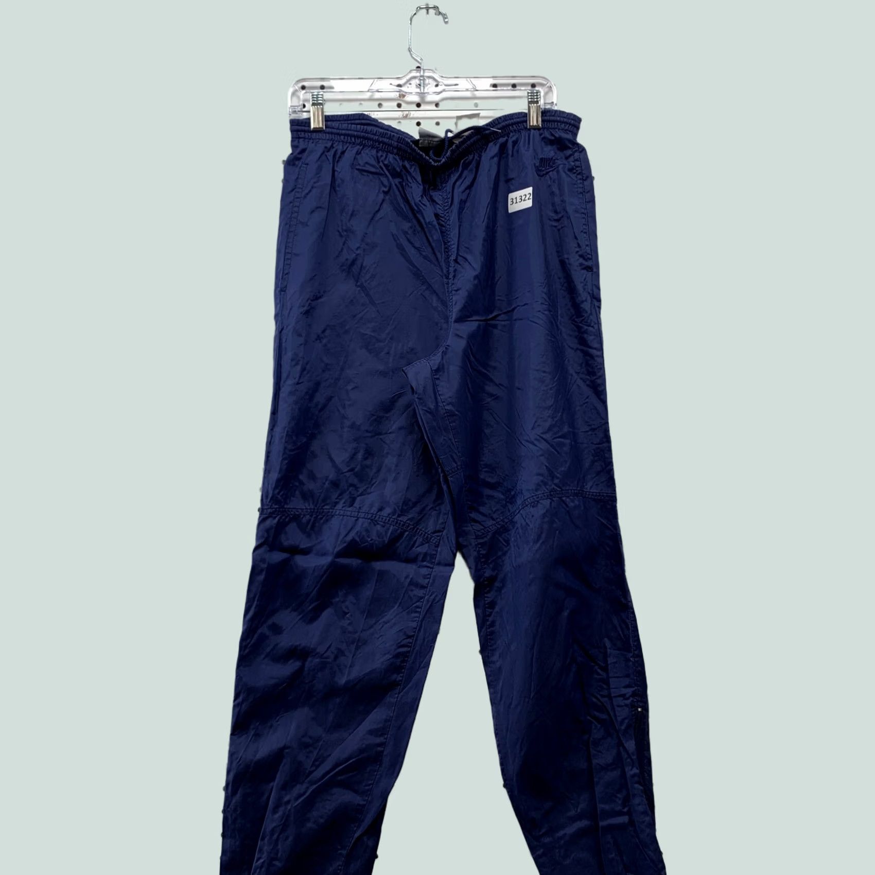 Nike VINTAGE Nike Windbreaker Pants Mens M Navy Blue 30x31 90s Track Pants Made USA Size US 31 - 1 Thumbnail