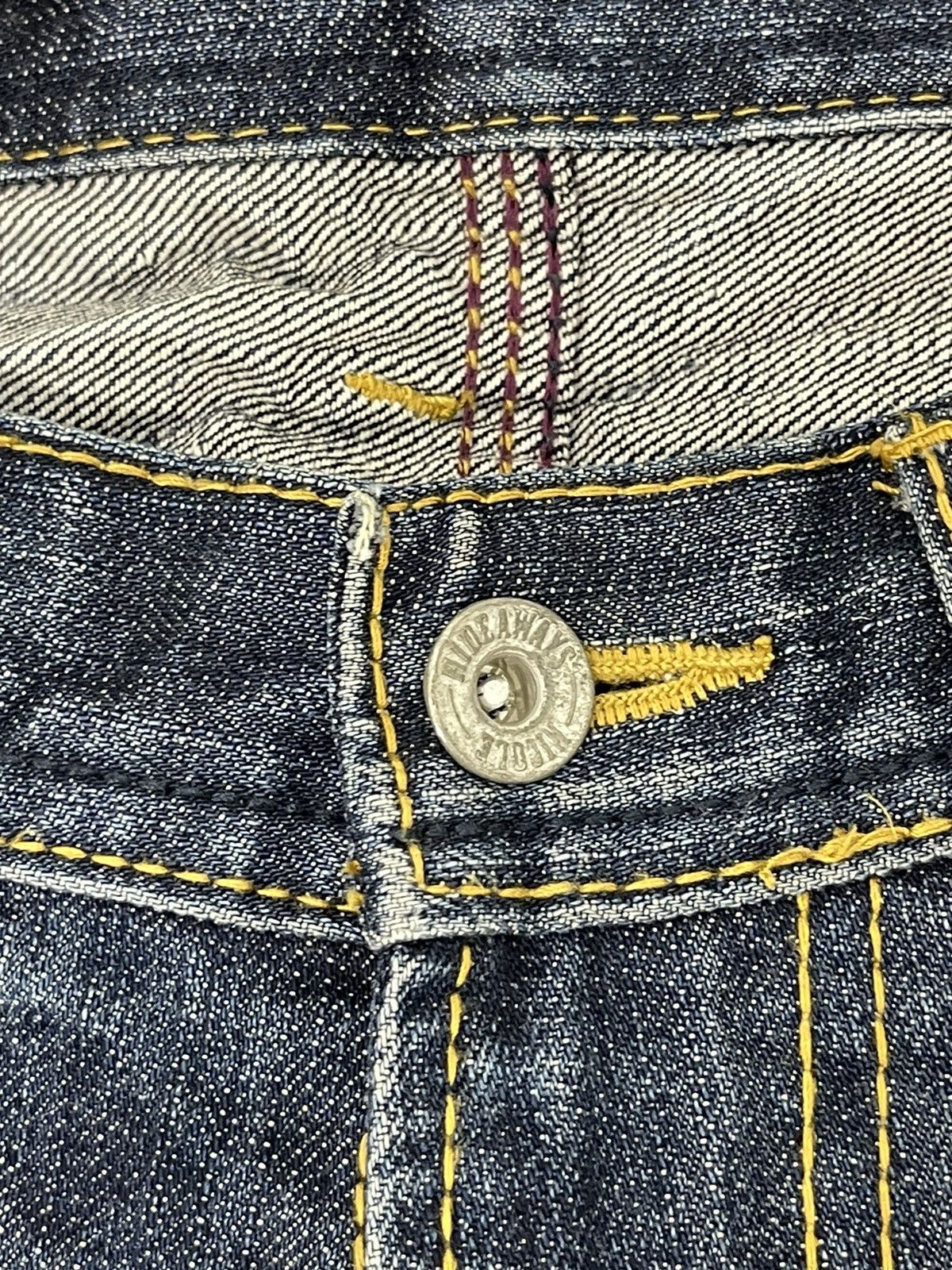 Japanese Brand Slim Jeans Hagi Denim Hideaways Faded Distress Low Rise 6🟦4 Size US 31 - 20 Thumbnail