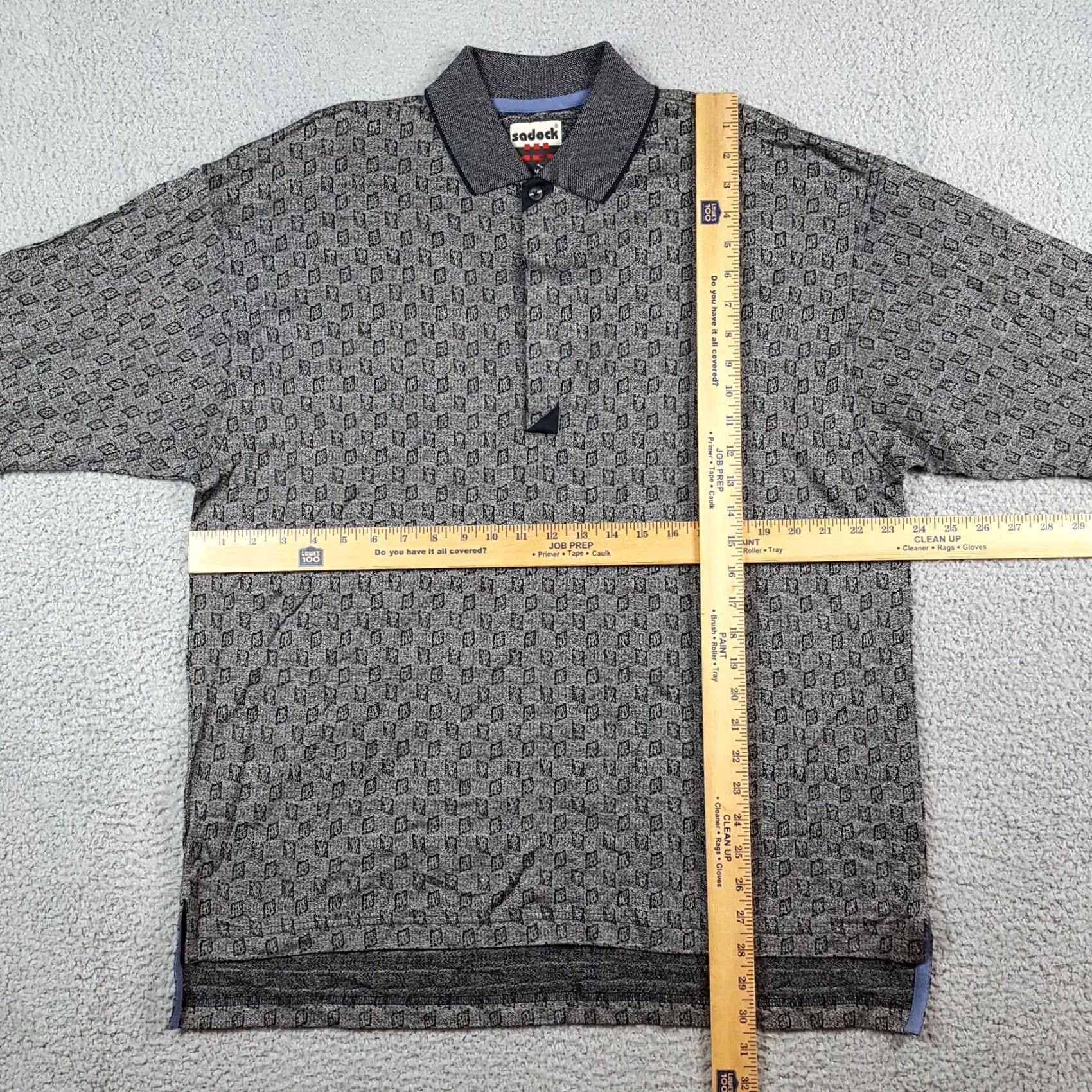 Vintage VINTAGE Sadock Polo Shirt Mens Size L Gray Diamond Argyle Preppy Oversized Button Collar Golf Shirt 90s Size US L / EU 52-54 / 3 - 7 Thumbnail