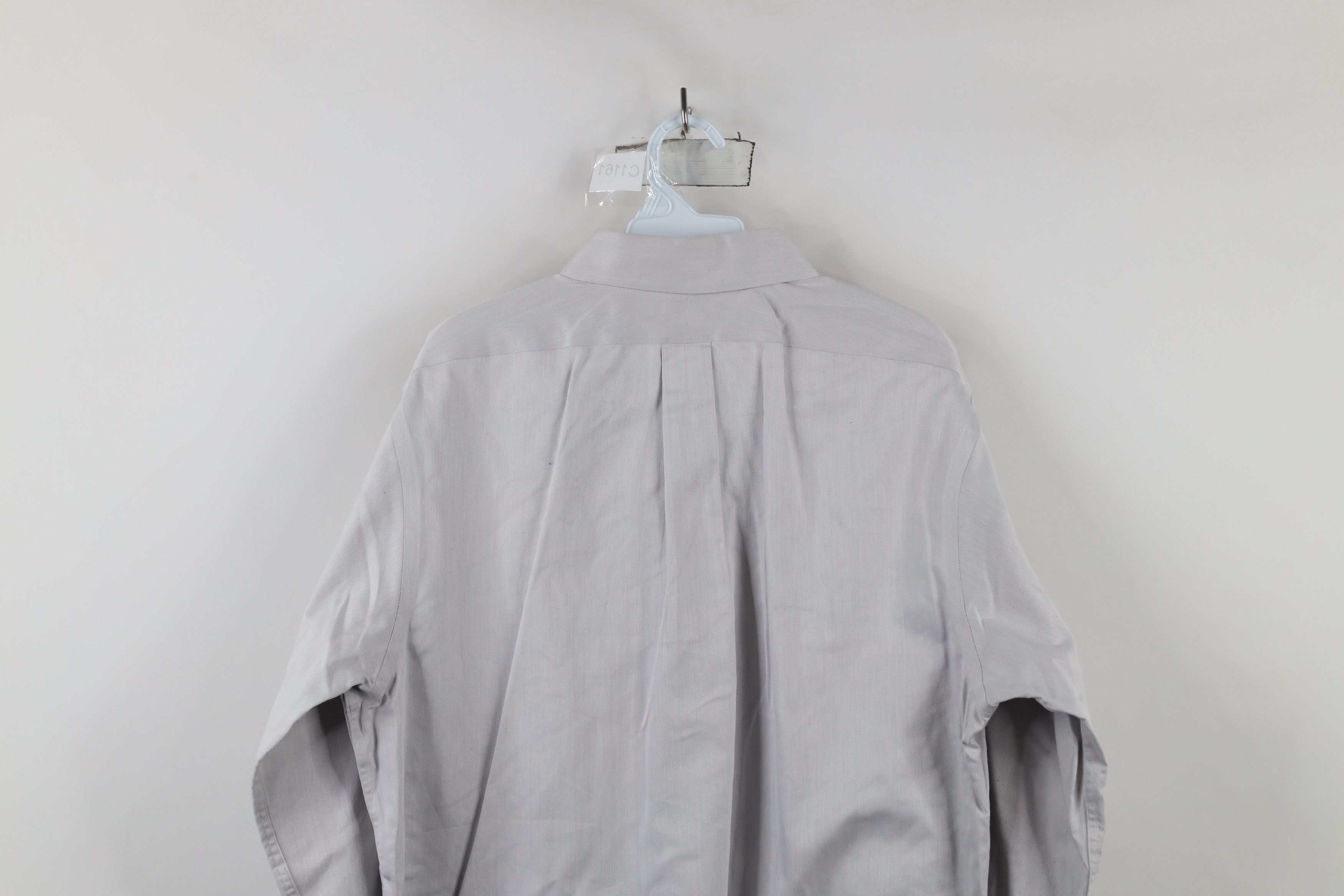 Brooks Brothers × Vintage Vintage 90s Brooks Brothers Herringbone Button Shirt Gray Size US M / EU 48-50 / 2 - 12 Thumbnail
