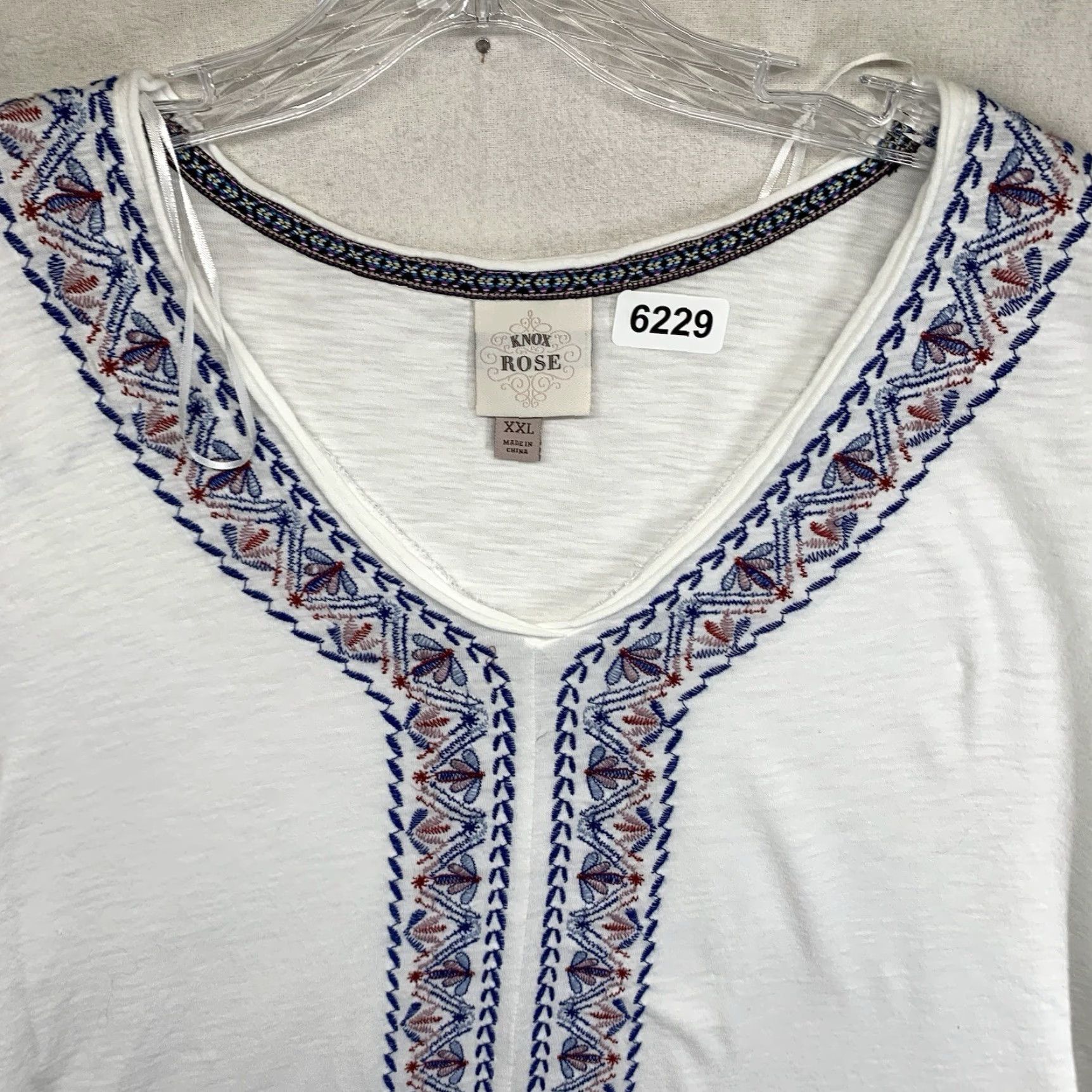 Vintage VINTAGE Knox Rose Women's Blouse 2XL Short Sleeve Floral Embroidered Bohemian Cotton Modal Sheer All Seasons Size XXL / US 16-18 / IT 52-54 - 4 Thumbnail